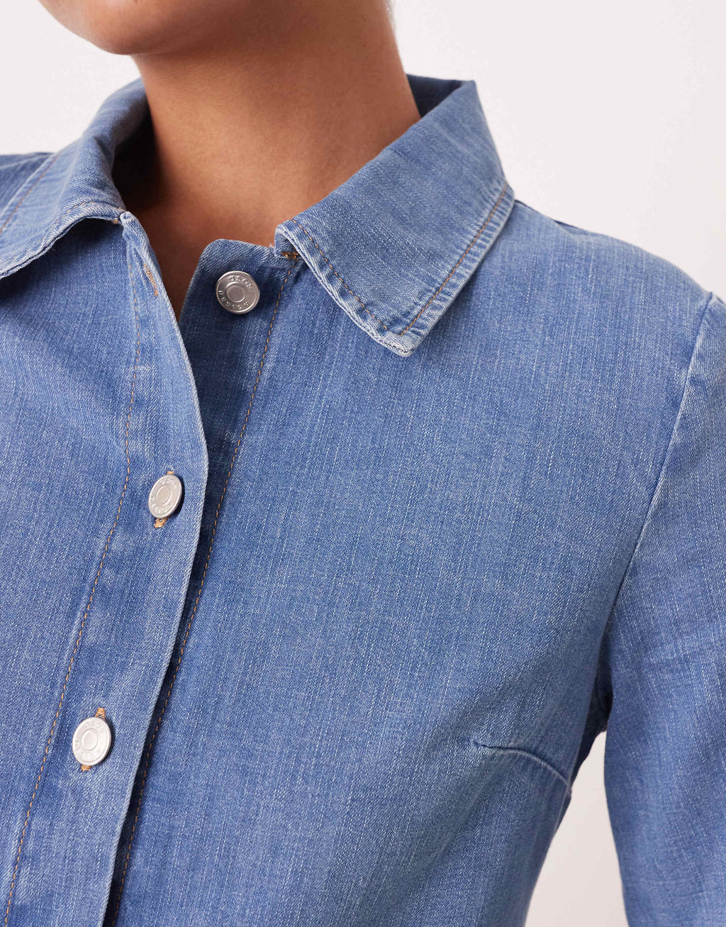 ASOS DESIGN denim dropped waist long sleeve mini dress in indigo