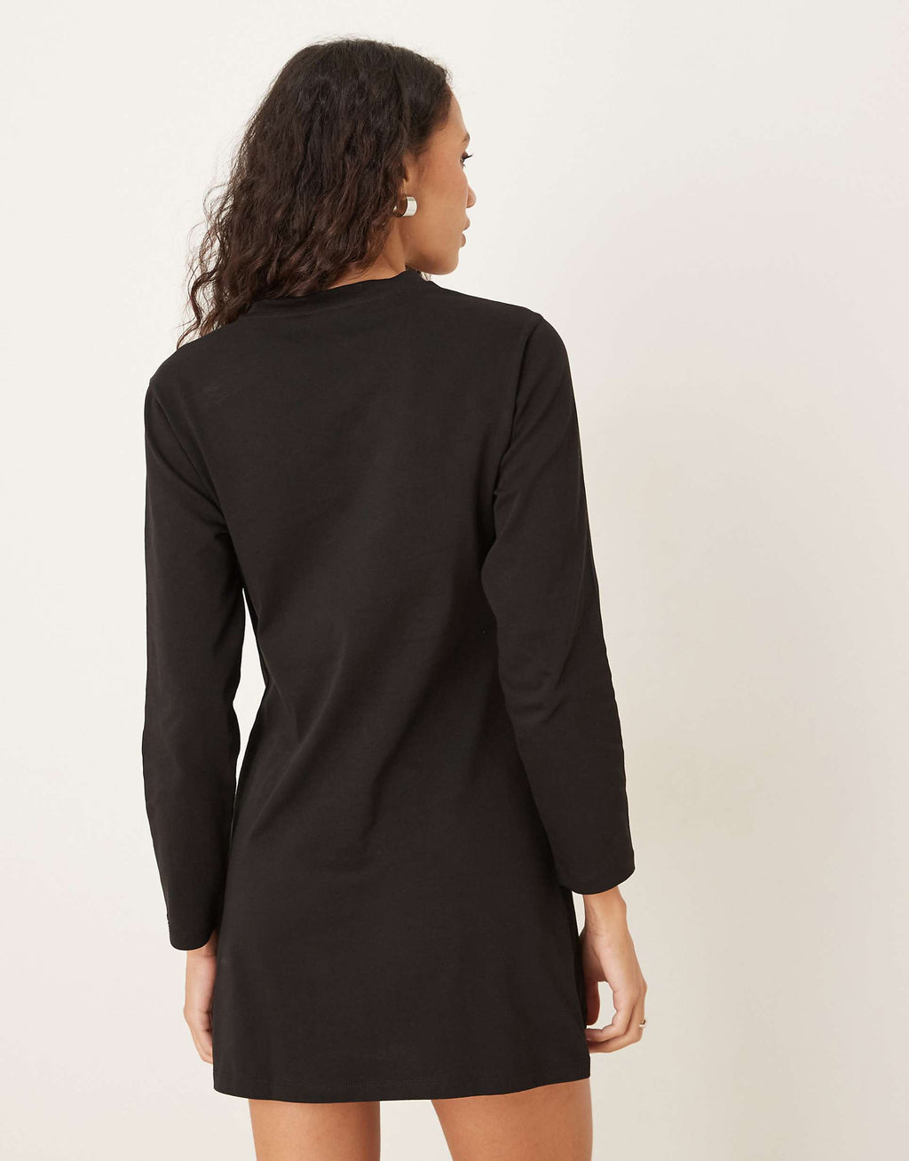 ASOS DESIGN cinched detail mini dress with sleeve detailing in black