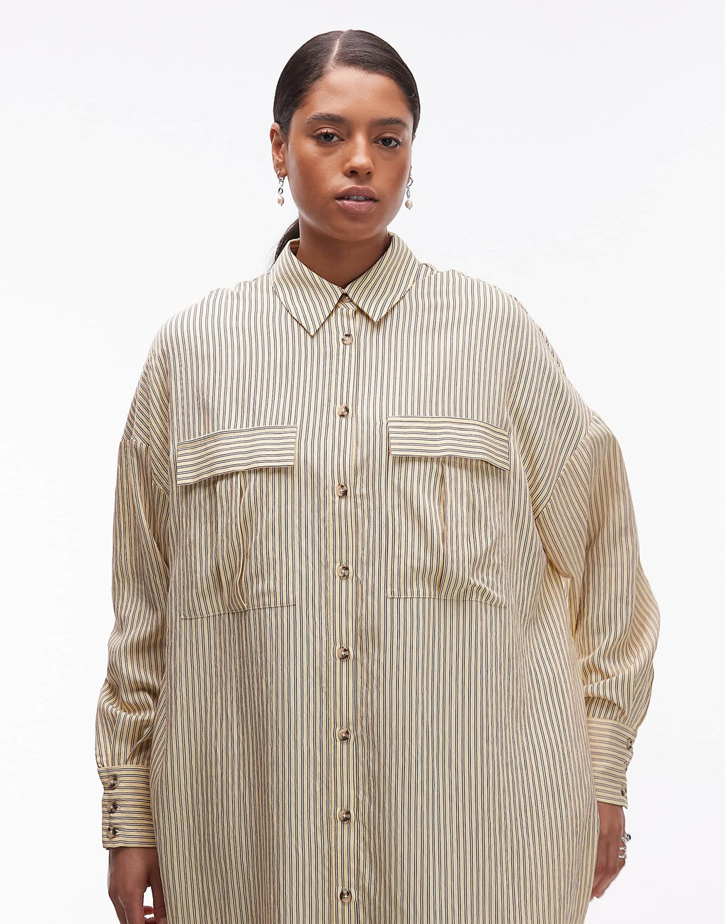 ASOS DESIGN Curve relaxed maxi shirt dress with pockets