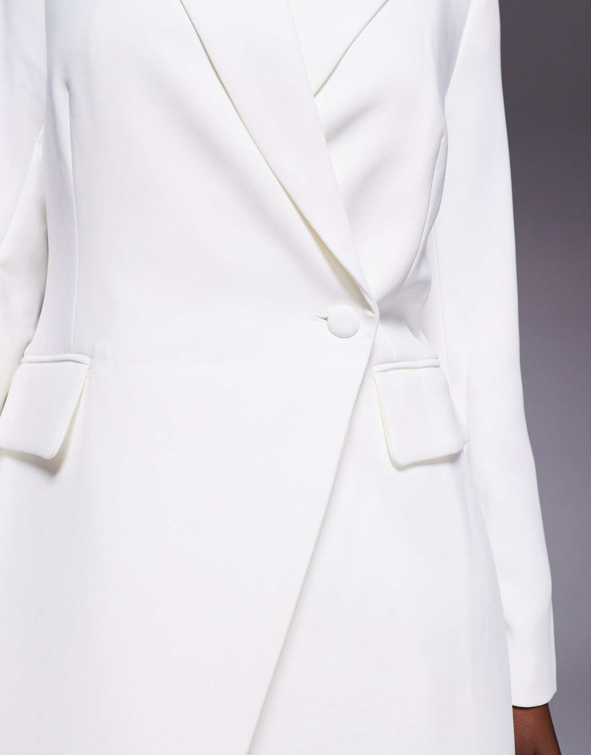 Rare London wrap front blazer mini dress in cream