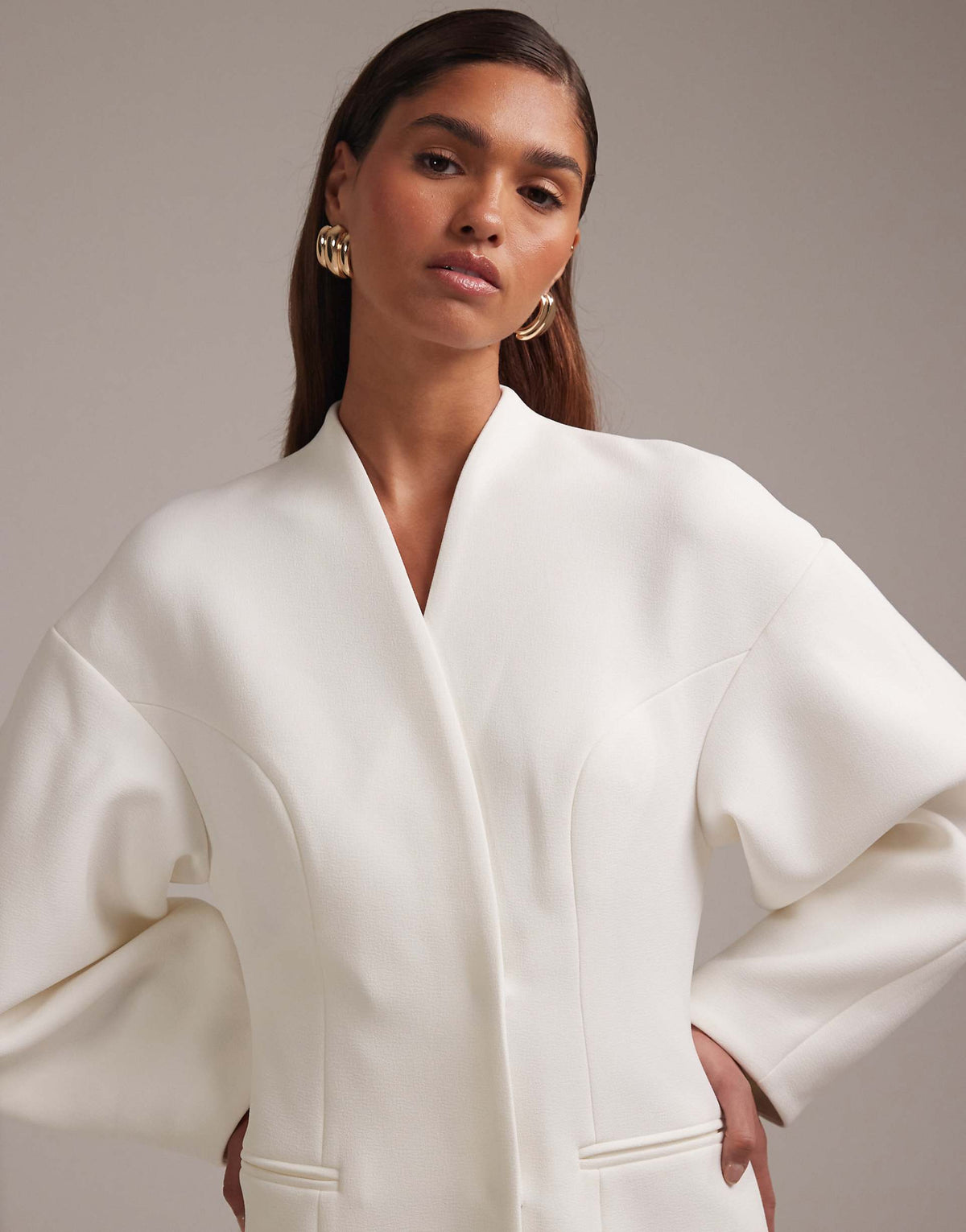 ASOS DESIGN bridal structured blazer mini dress in ivory