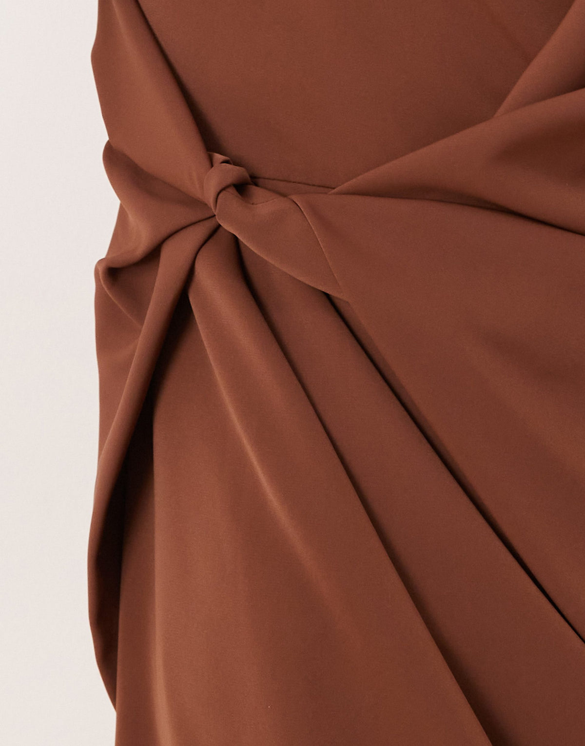 ASOS DESIGN high neck draped slinky maxi dress in chocolate