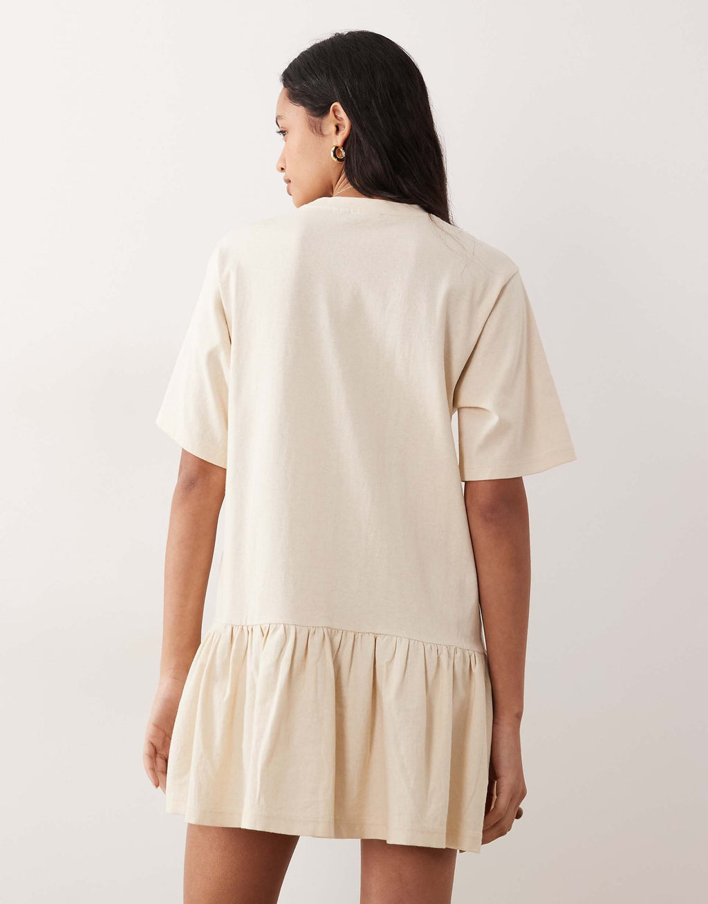 ASOS DESIGN drop waist mini dress in beige