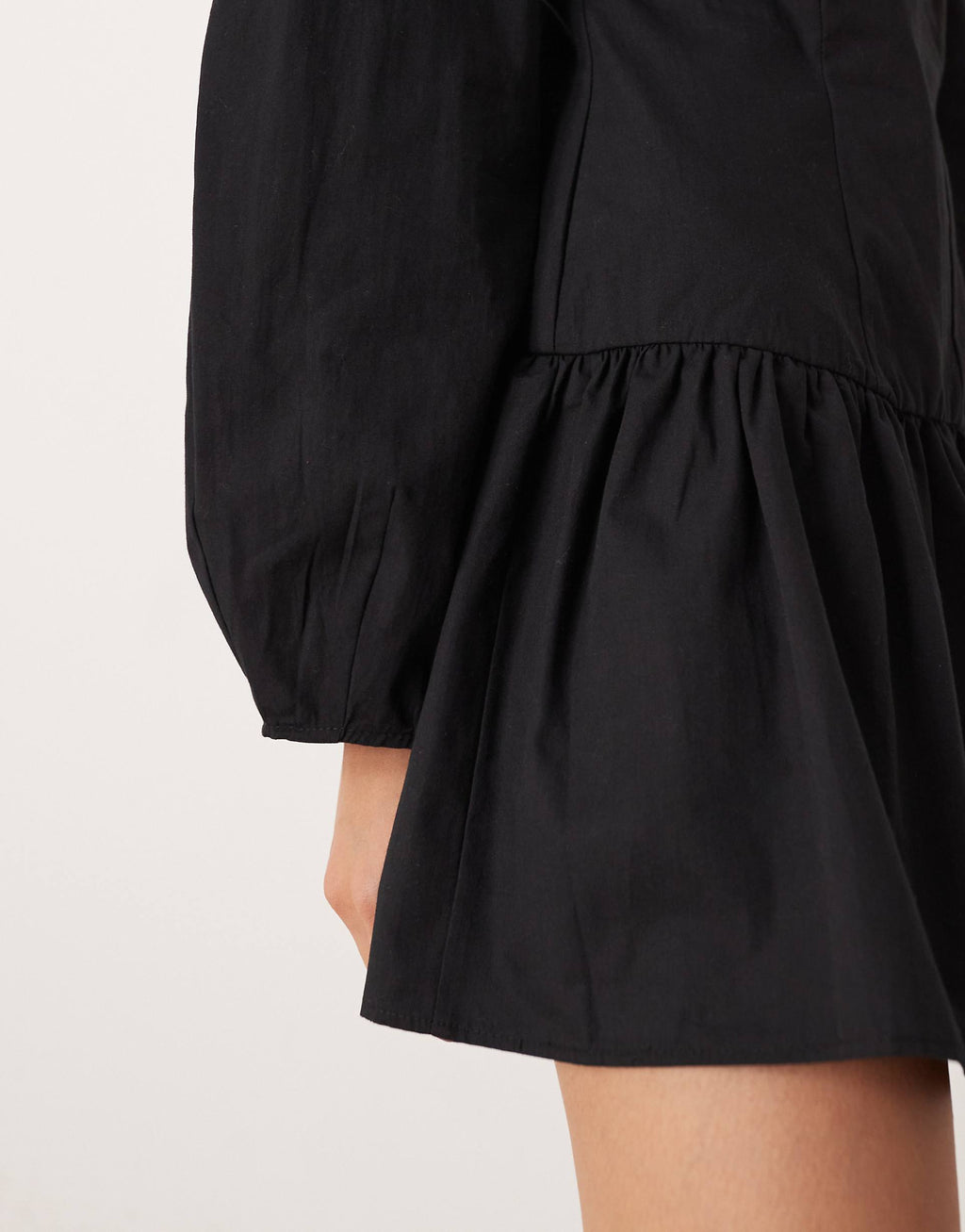 ASOS DESIGN cocoon sleeves dropped waist mini dress in black
