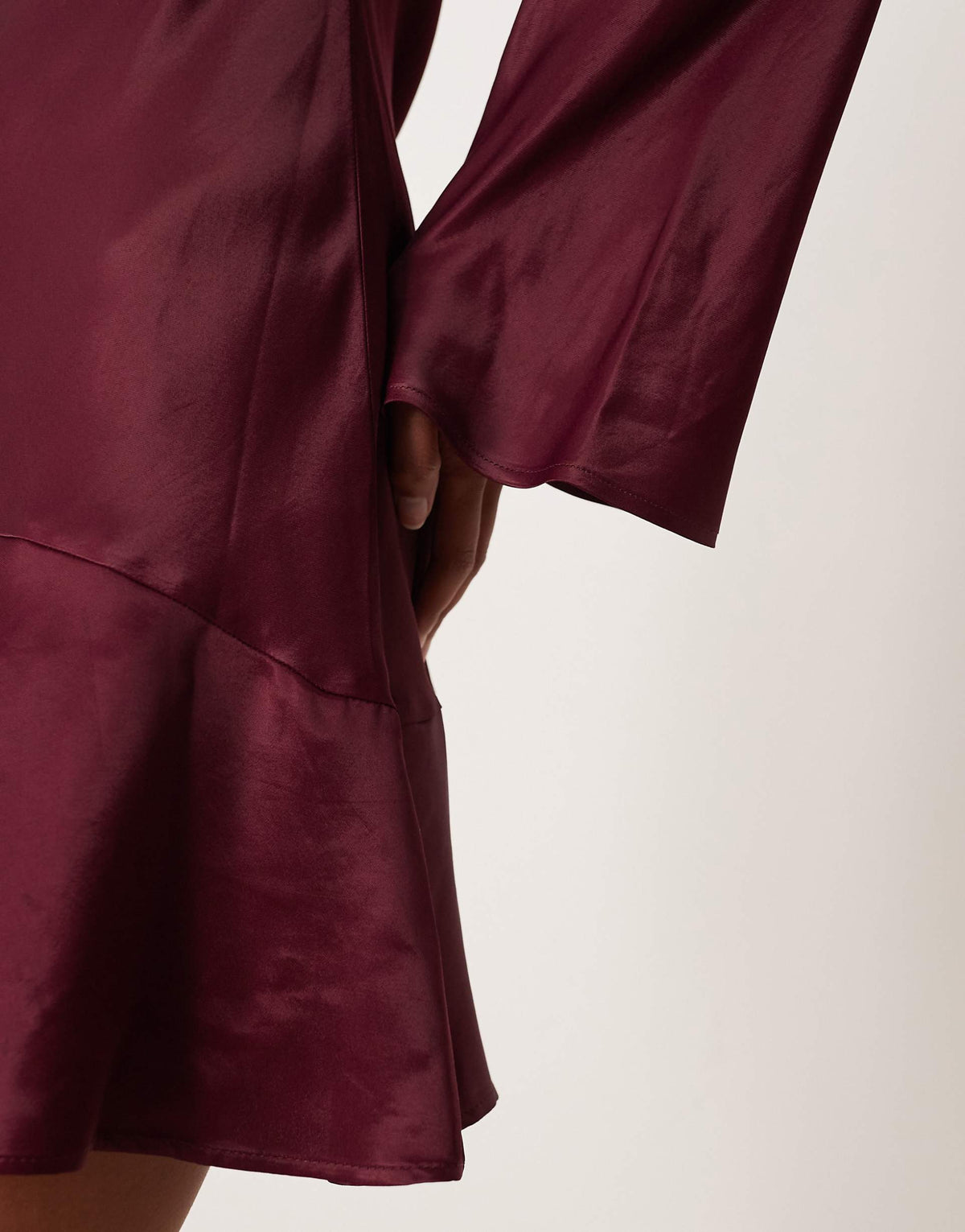 ASOS DESIGN satin dropped waist mini dress in plum
