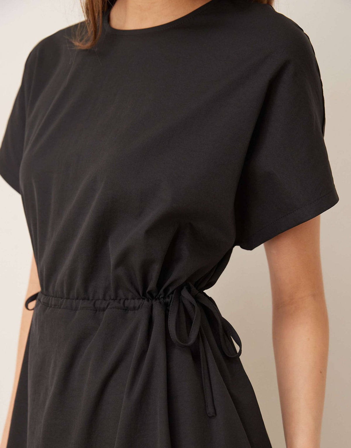 Threadbare midi dress with elastic waist in black