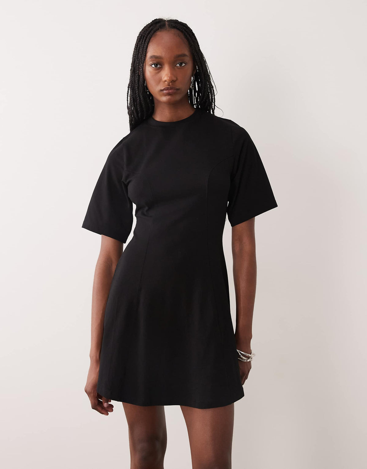 ASOS DESIGN Tall cinched seam detail mini dress in black