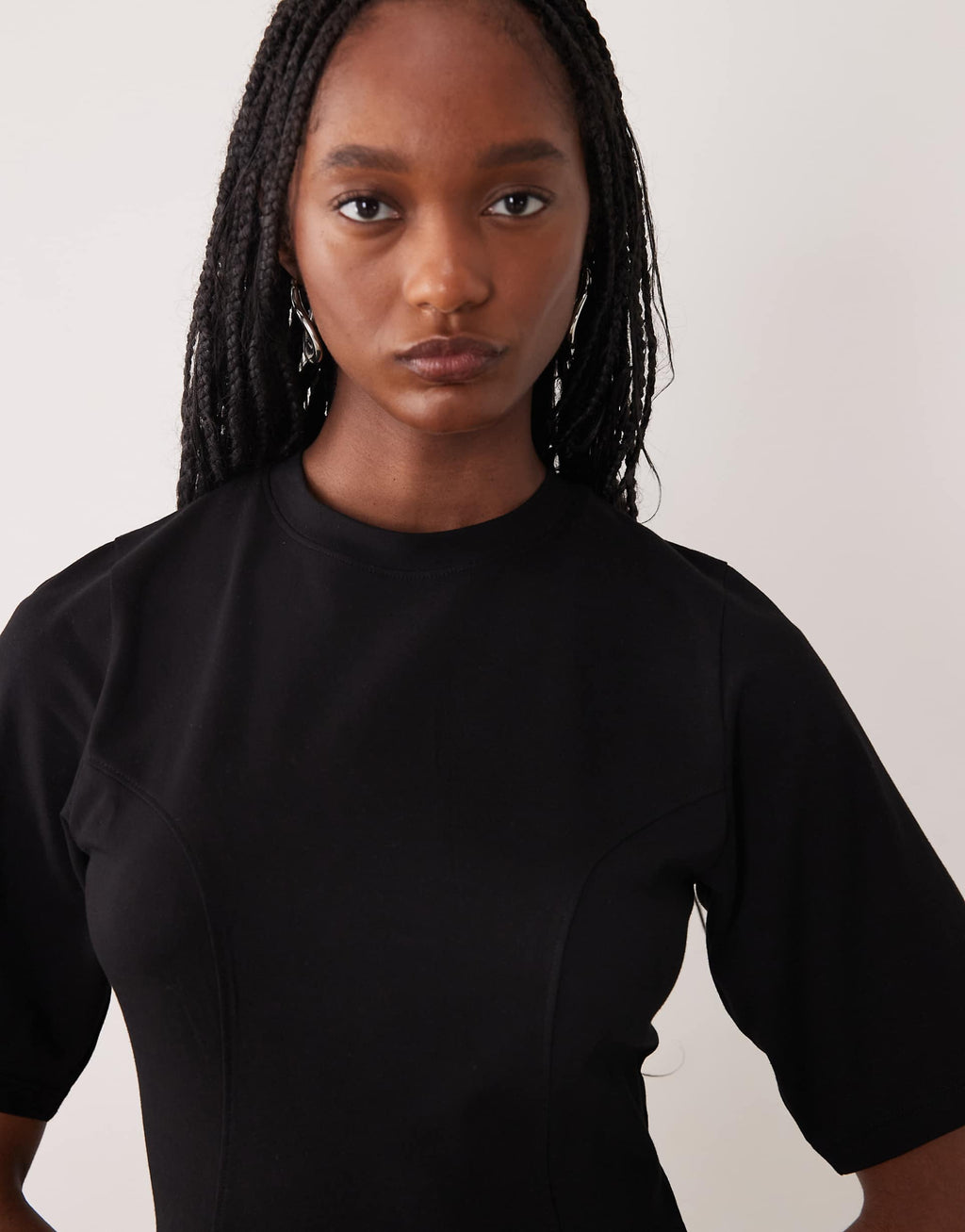 ASOS DESIGN Tall cinched seam detail mini dress in black