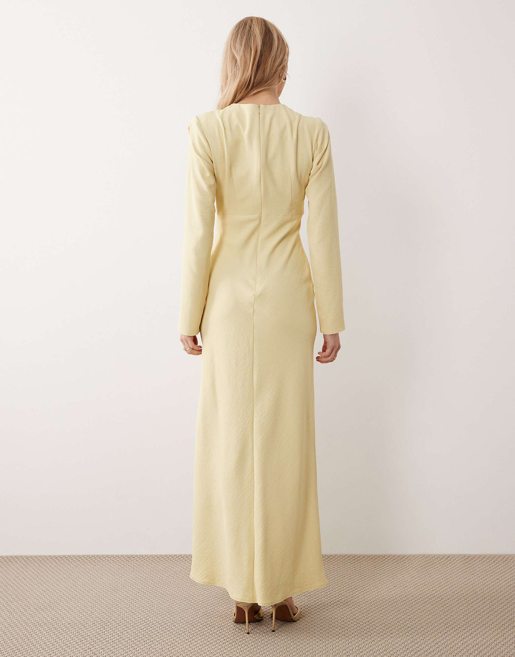 ASOS DESIGN bias cut bust detailing maxi dress in buttermilk