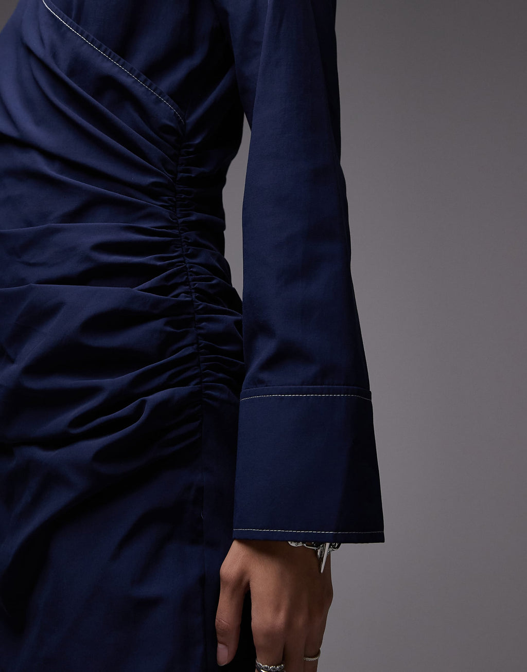 ASOS DESIGN v-neck collared mini dress in navy