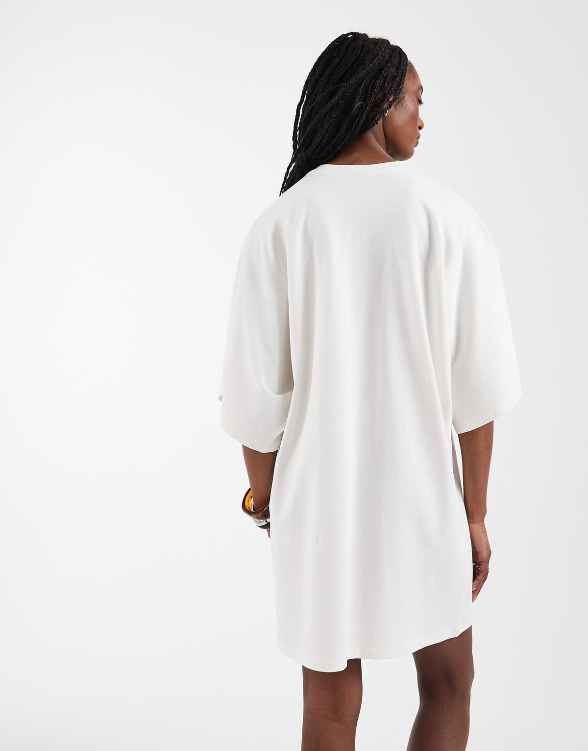 ASOS DESIGN Tall batwing T-shirt mini dress in stone