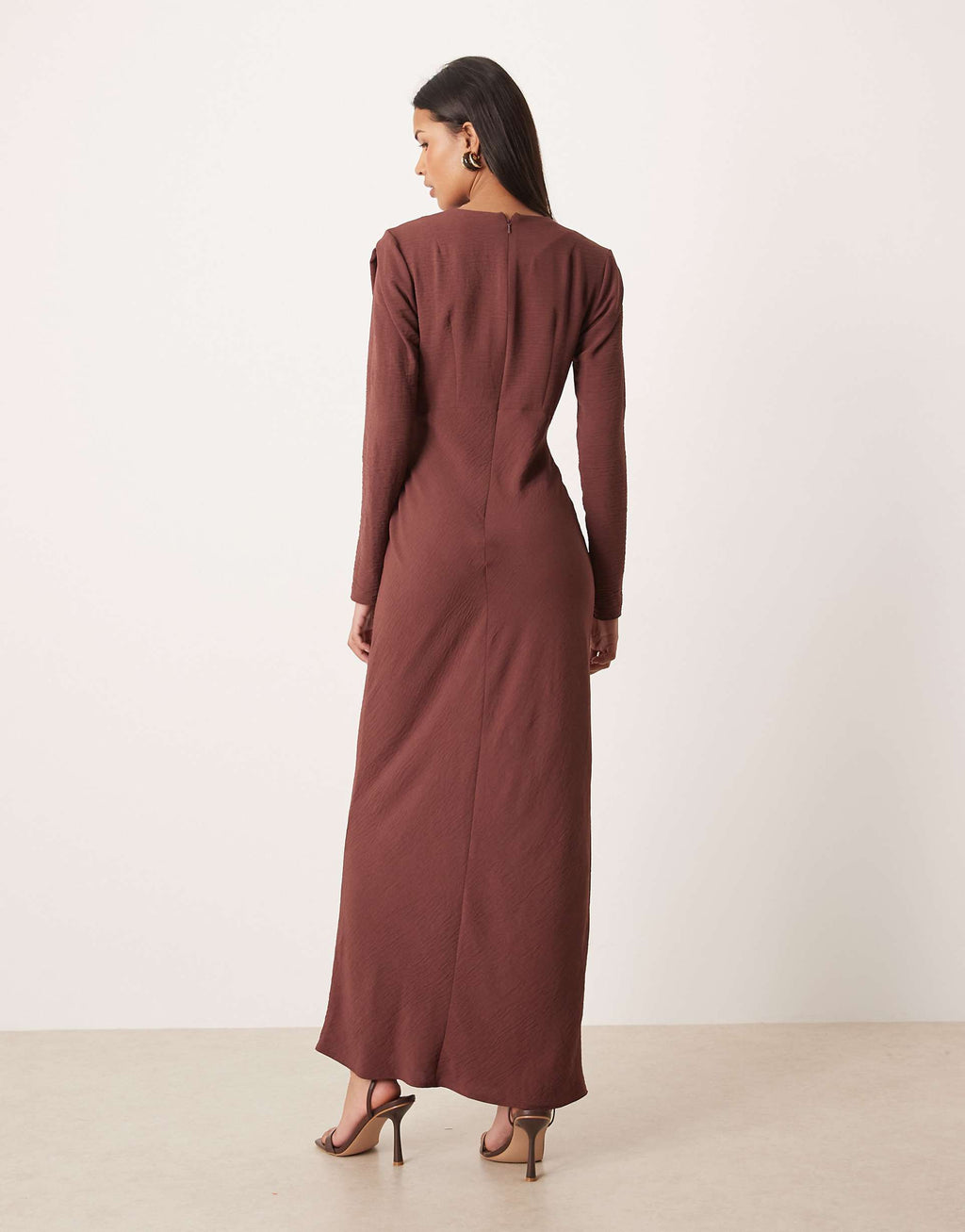 ASOS DESIGN bias cut bust detailing maxi dress in burgundy