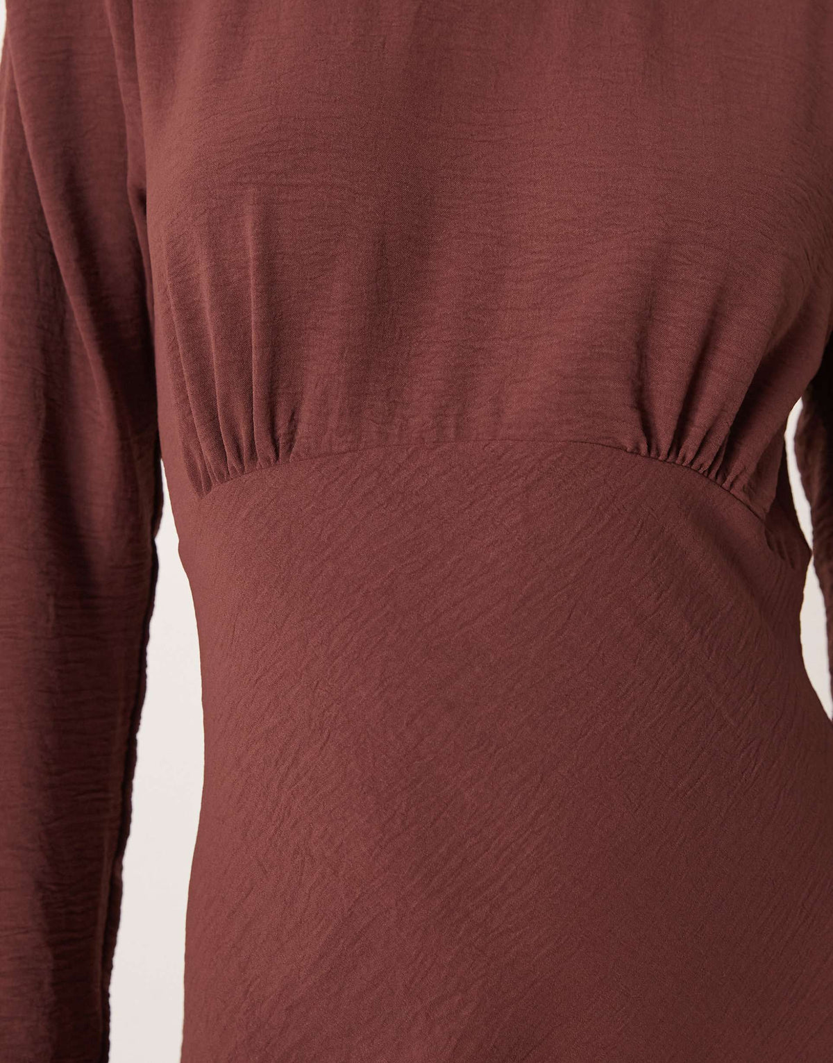 ASOS DESIGN bias cut bust detailing maxi dress in burgundy