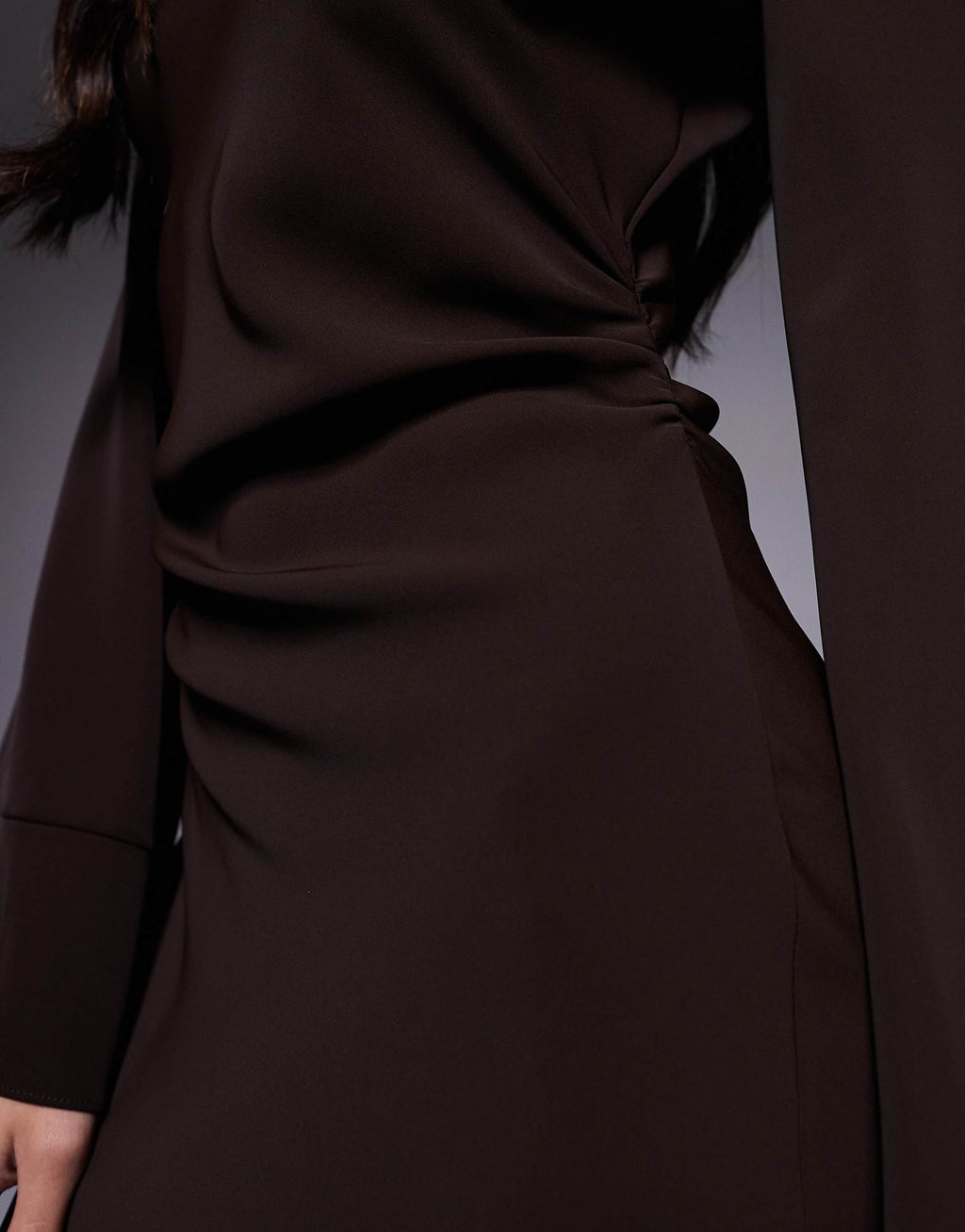 ASOS DESIGN clean crepe maxi dress in chocolate