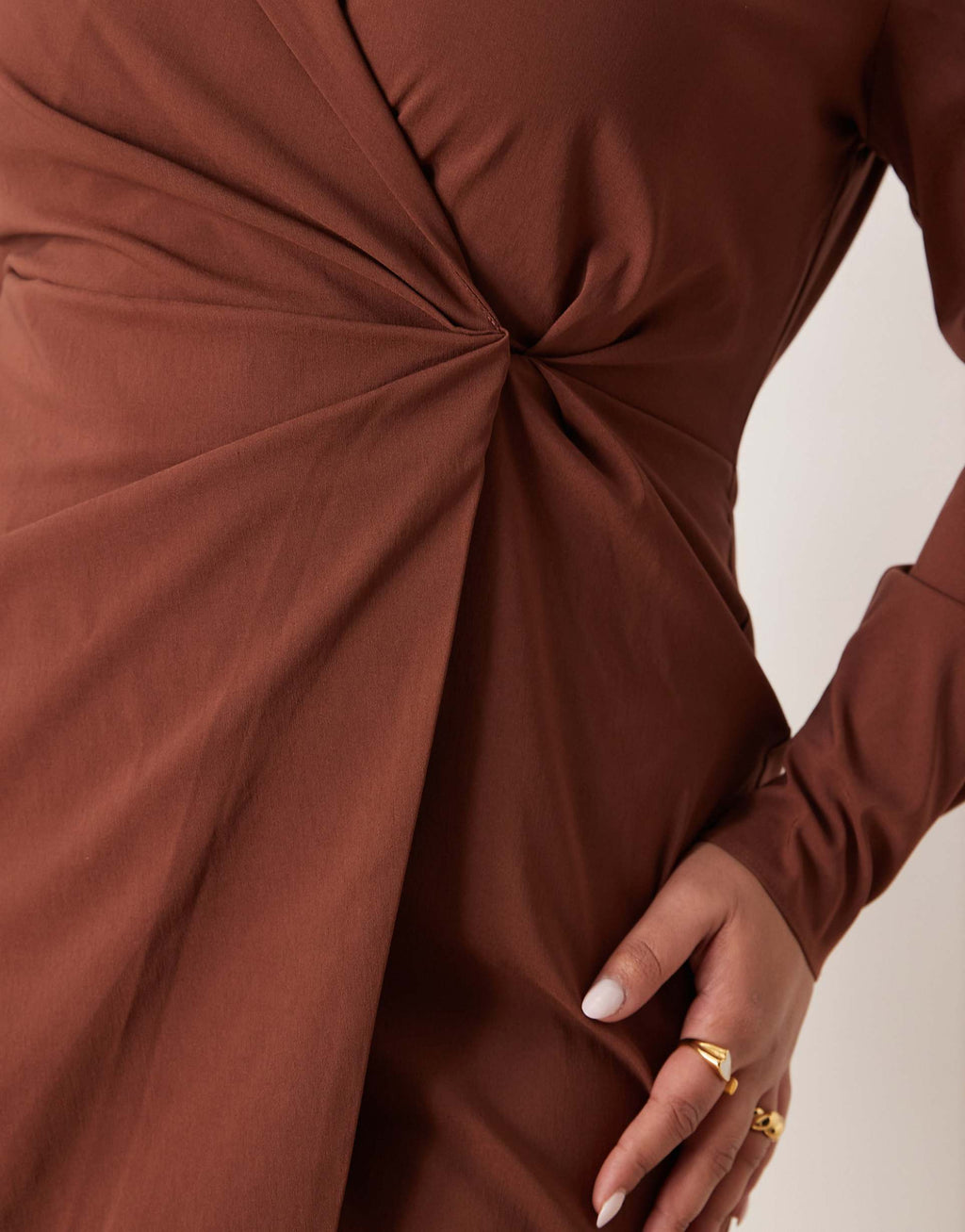 ASOS DESIGN Curve cinched blazer mini dress in chocolate