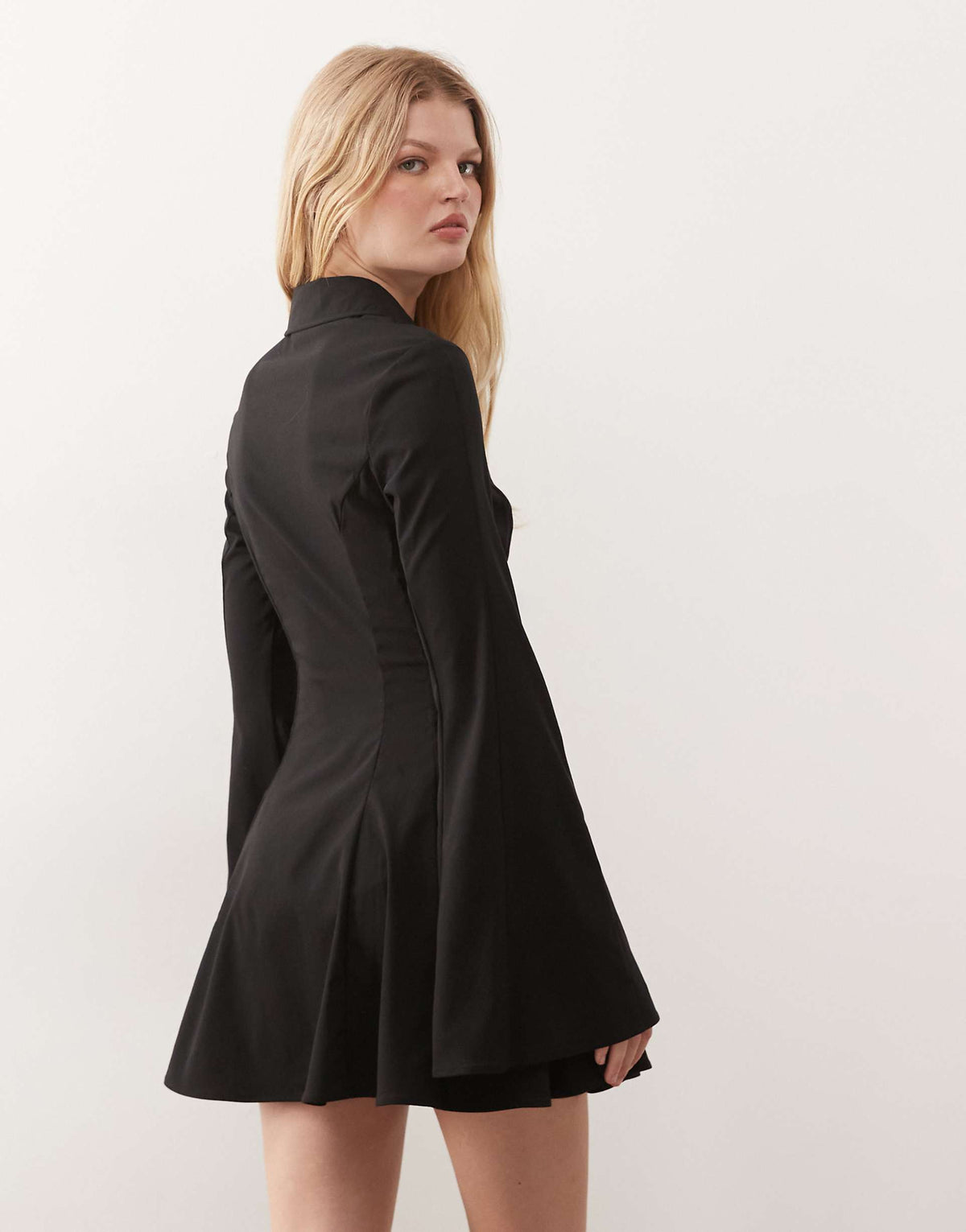 Monki tailored mini shirt dress in black