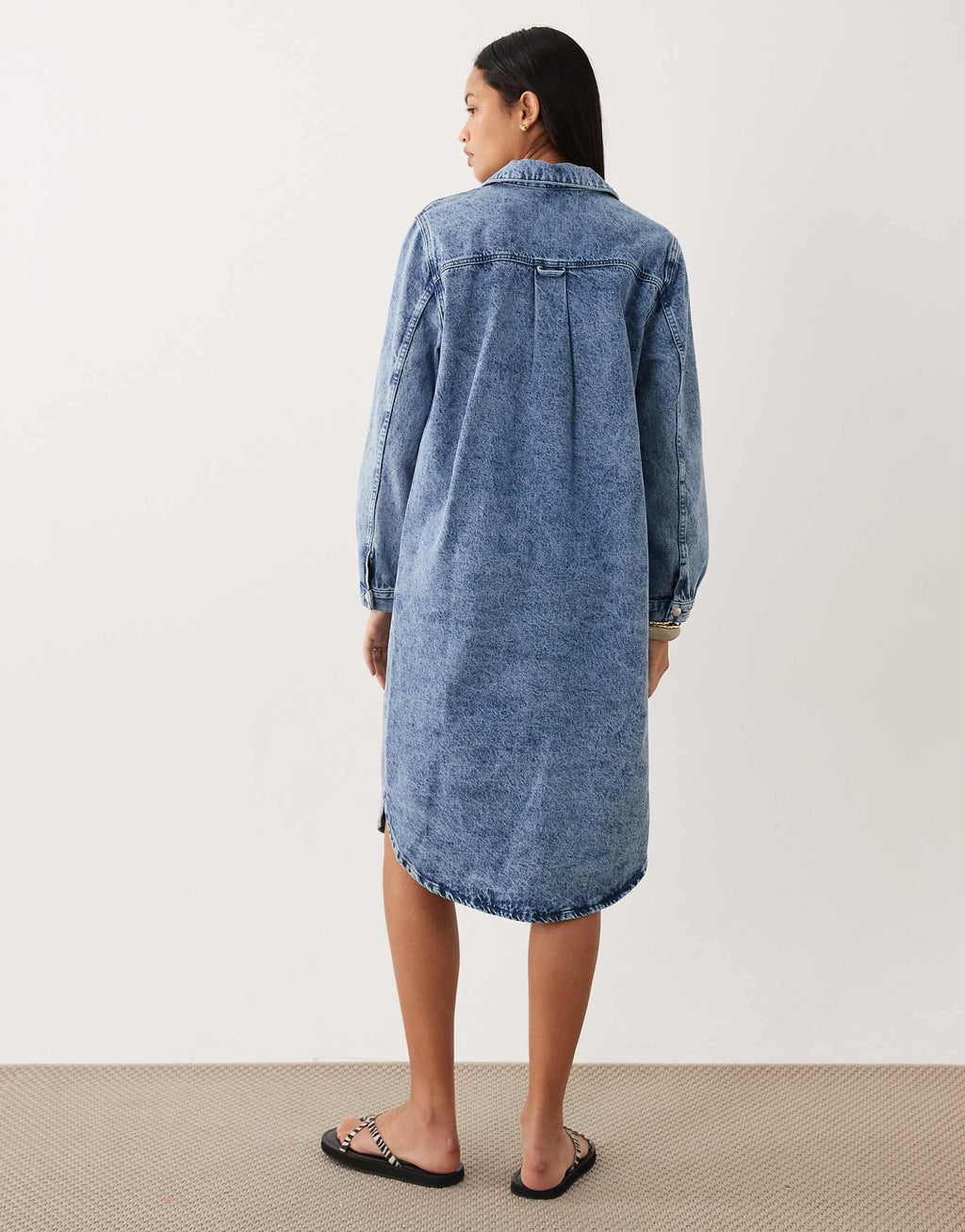 ASOS DESIGN denim shirt midi dress in acid wash
