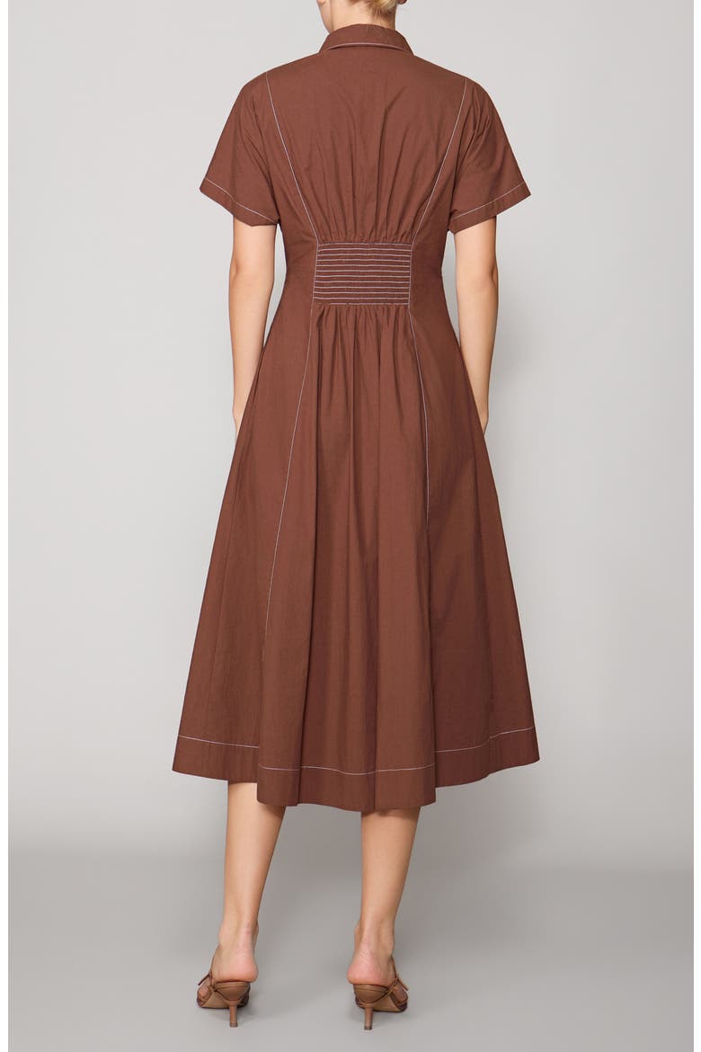 Contrast Stitch Midi Shirtdress