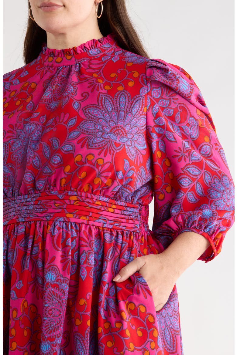 Darret Esmae Floral Pleated Dress