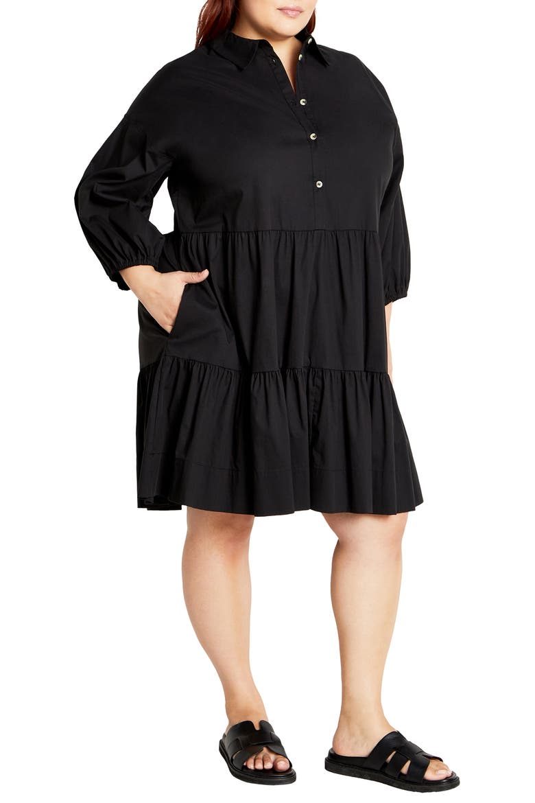 Vanessa Tiered Shirtdress
