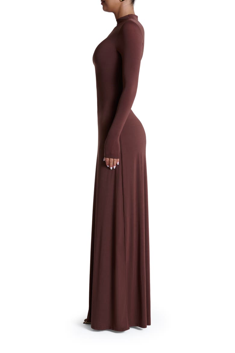 Mock Neck Long Sleeve Maxi Dress