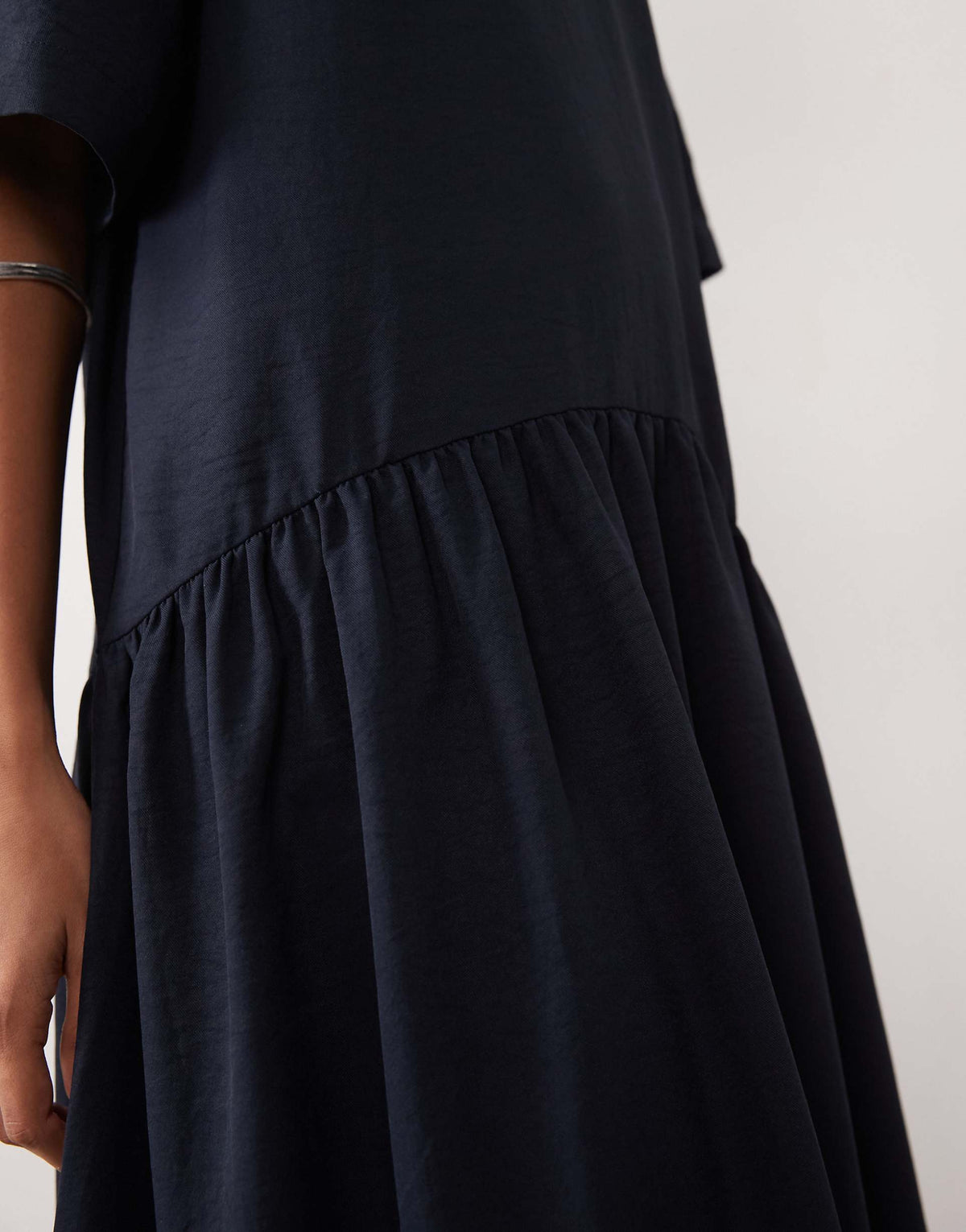 ASOS DESIGN dropped waist t-shirt midi dress in navy