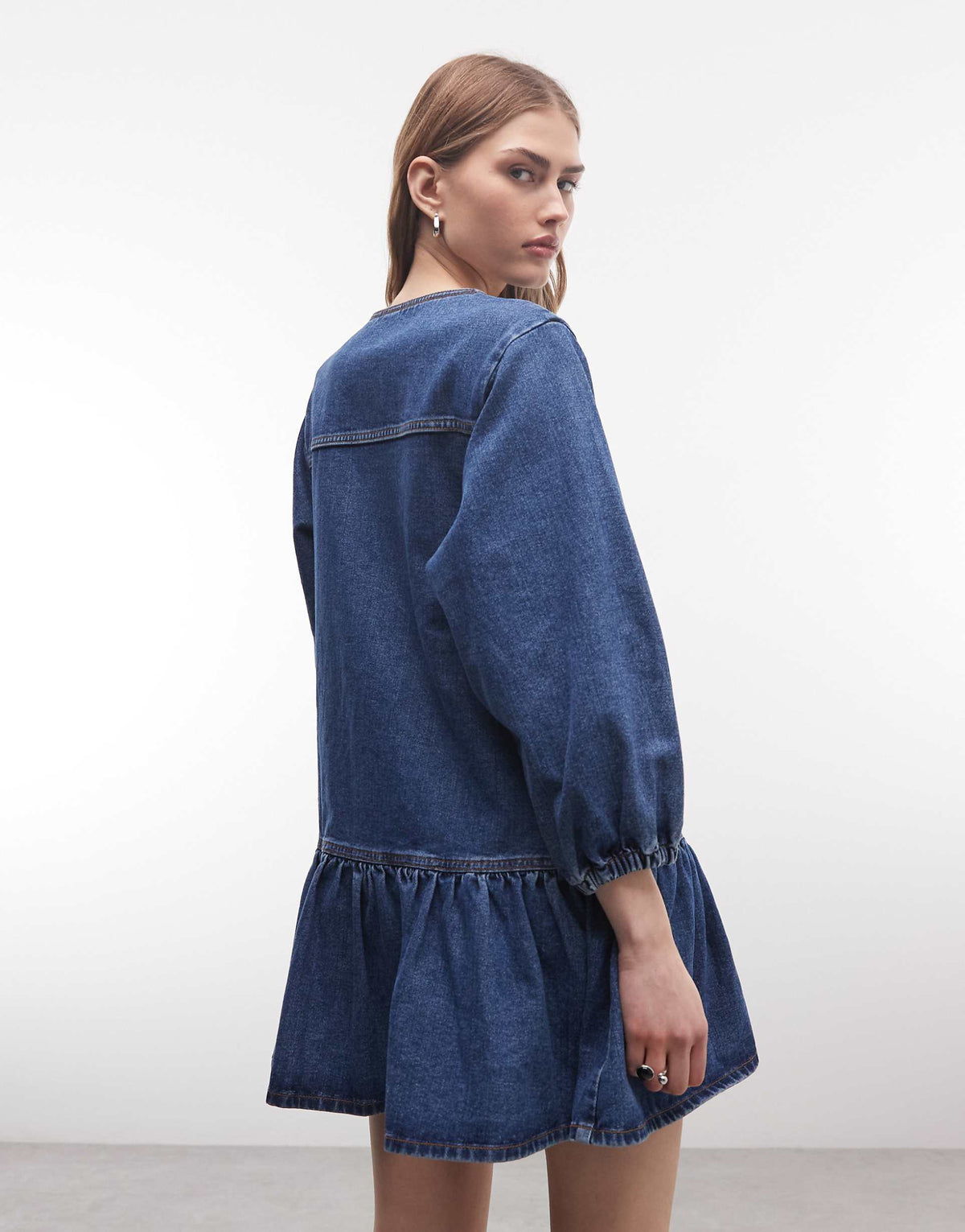 COLLUSION shirt dress in rinse wash