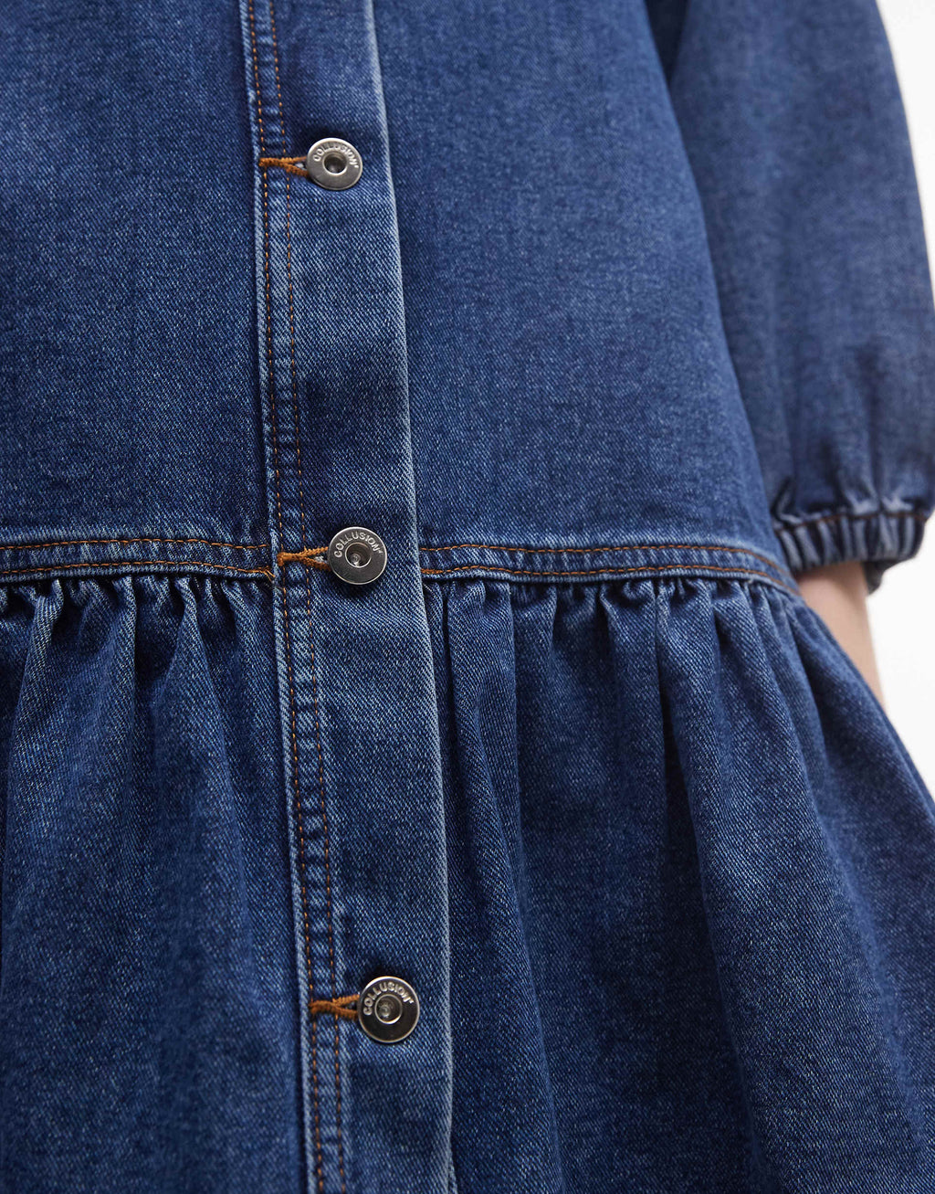 COLLUSION shirt dress in rinse wash