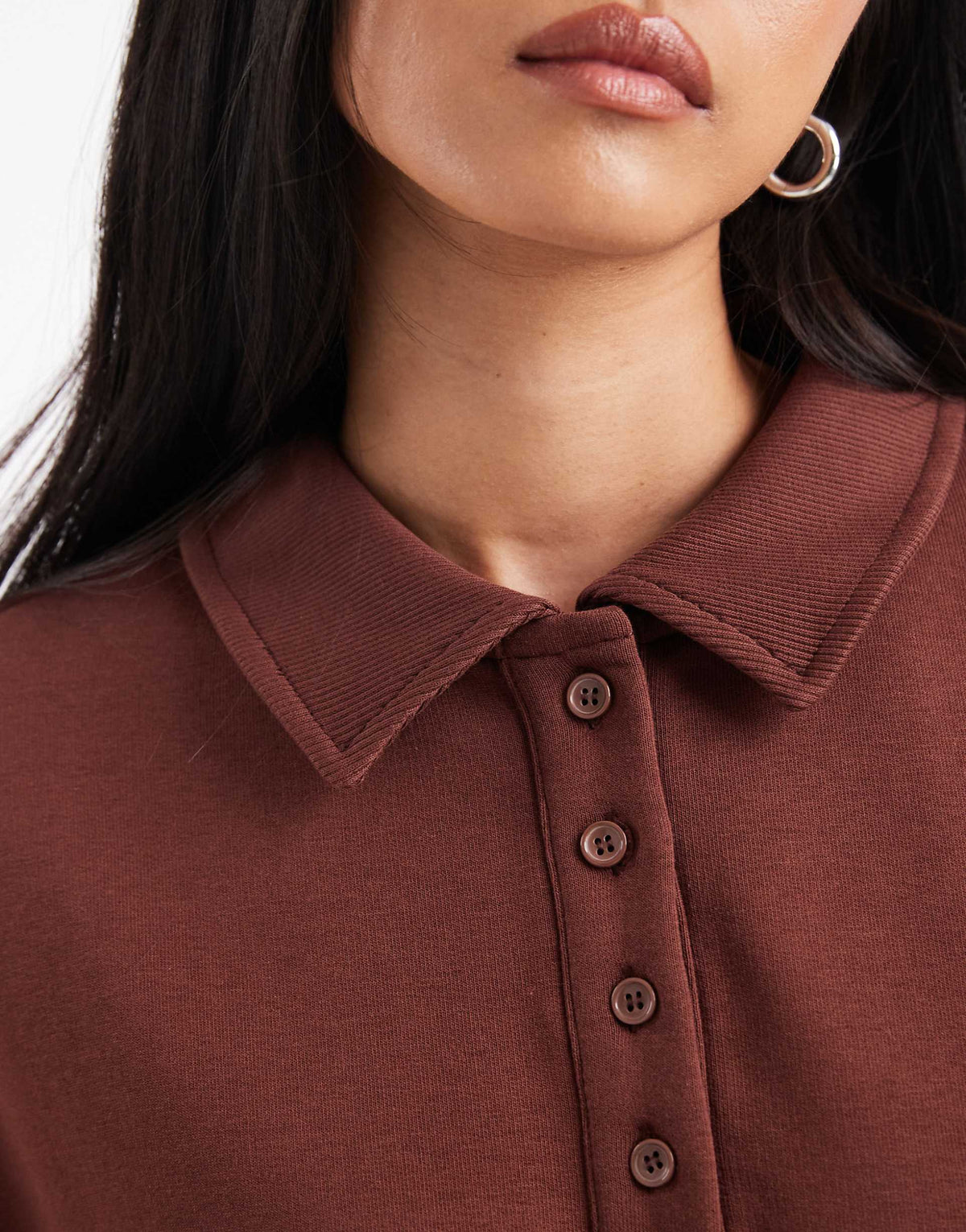ASOS DESIGN polo mini sweats dress in chocolate
