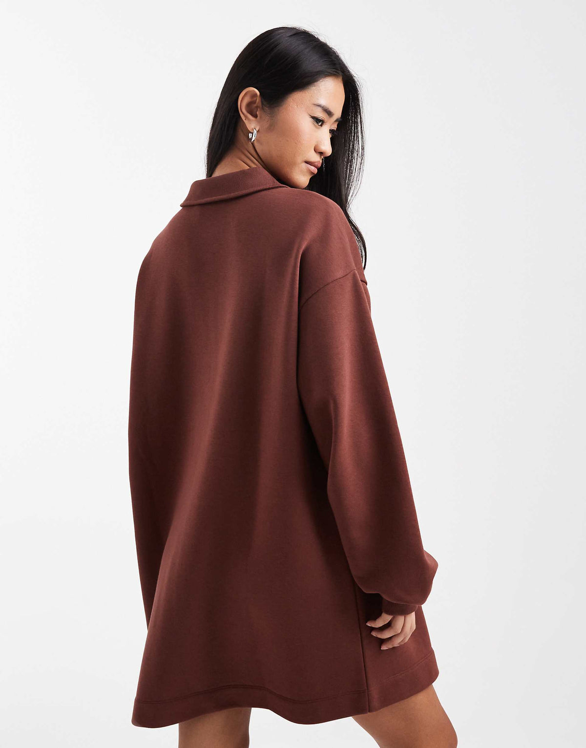 ASOS DESIGN polo mini sweats dress in chocolate