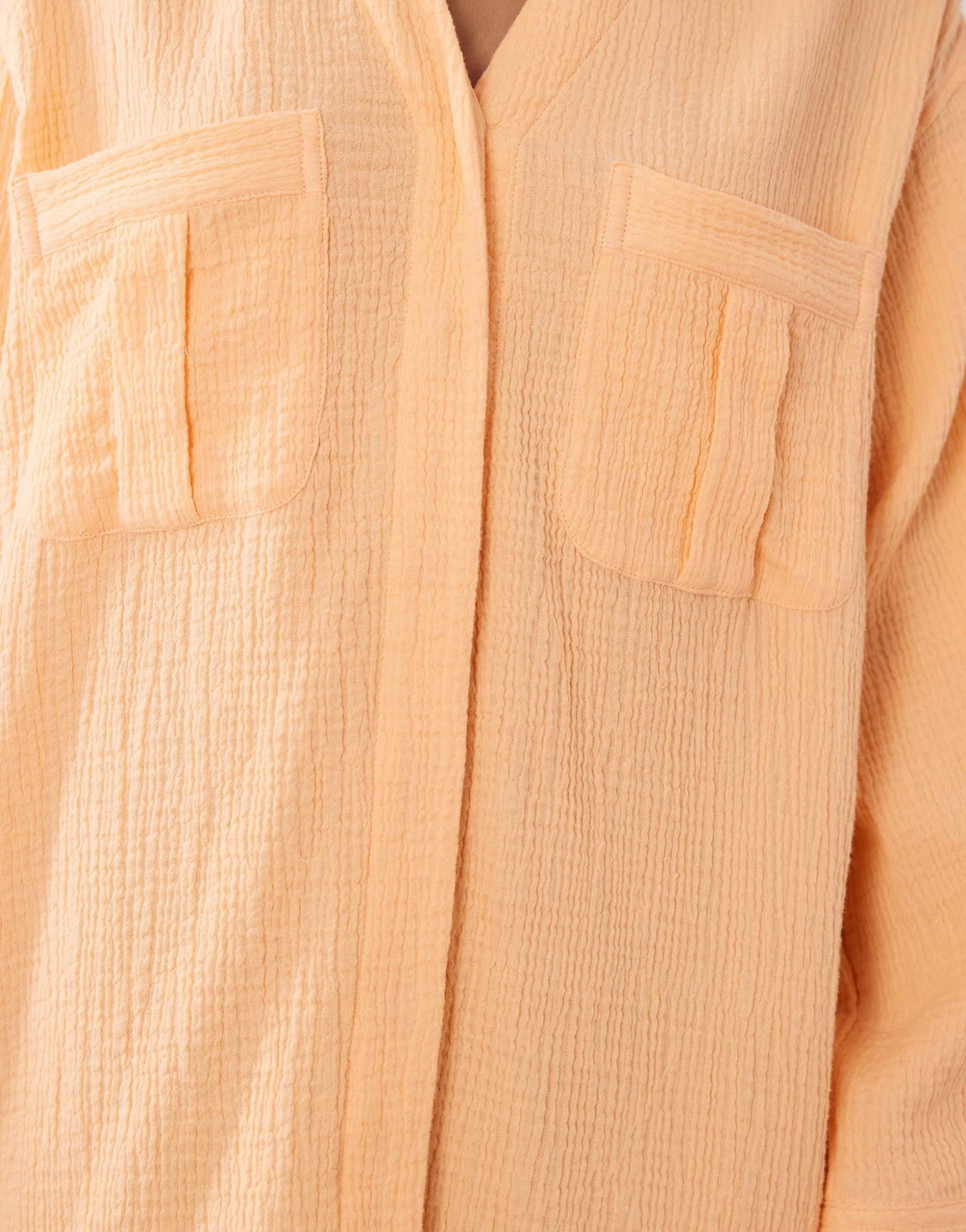 ASOS DESIGN double cloth mini shirt dress with wide cuffs and oversized pockets in orange spritz