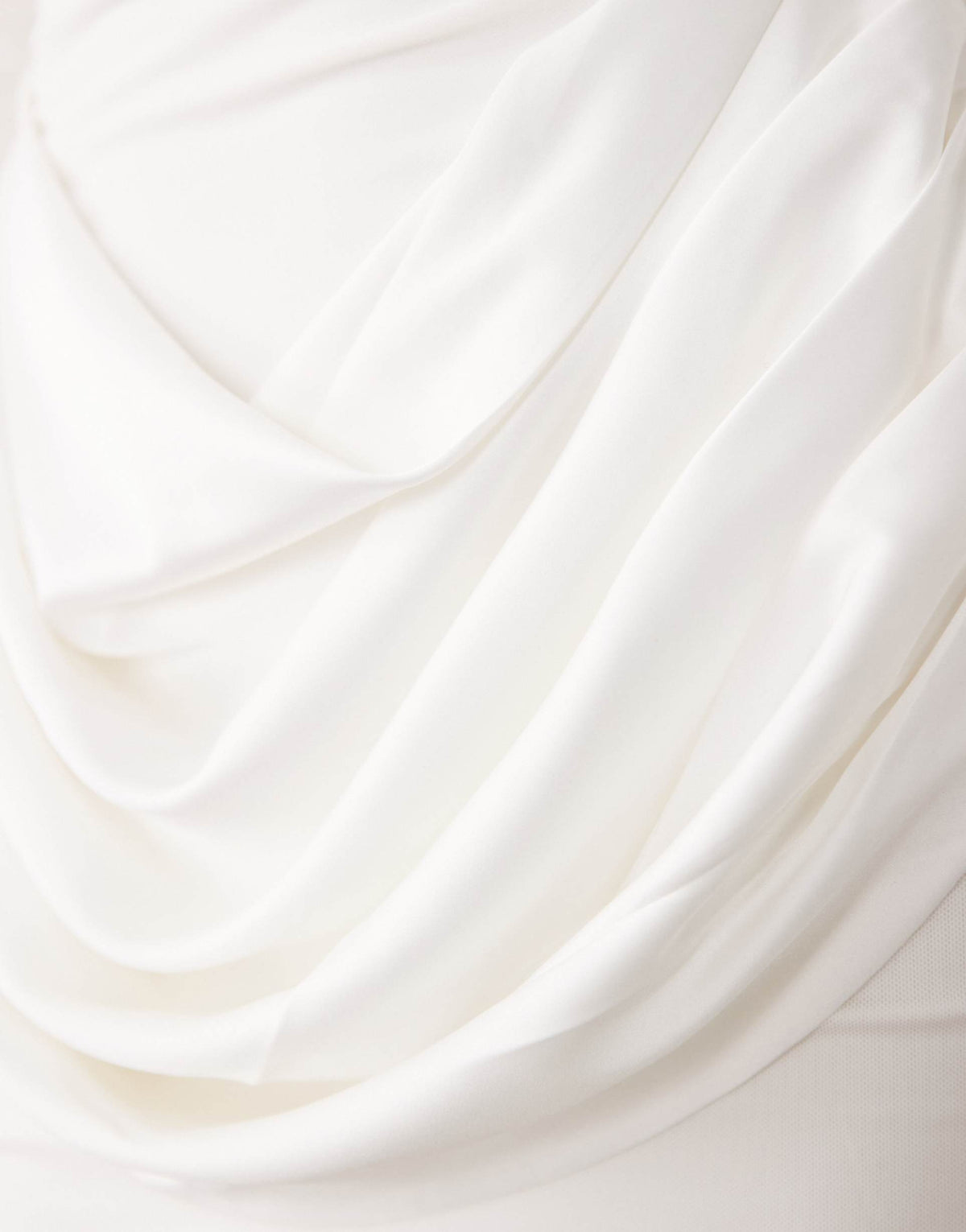 Wanderdoll Storm shoulder pad detail long sleeve satin drape waist mini dress white