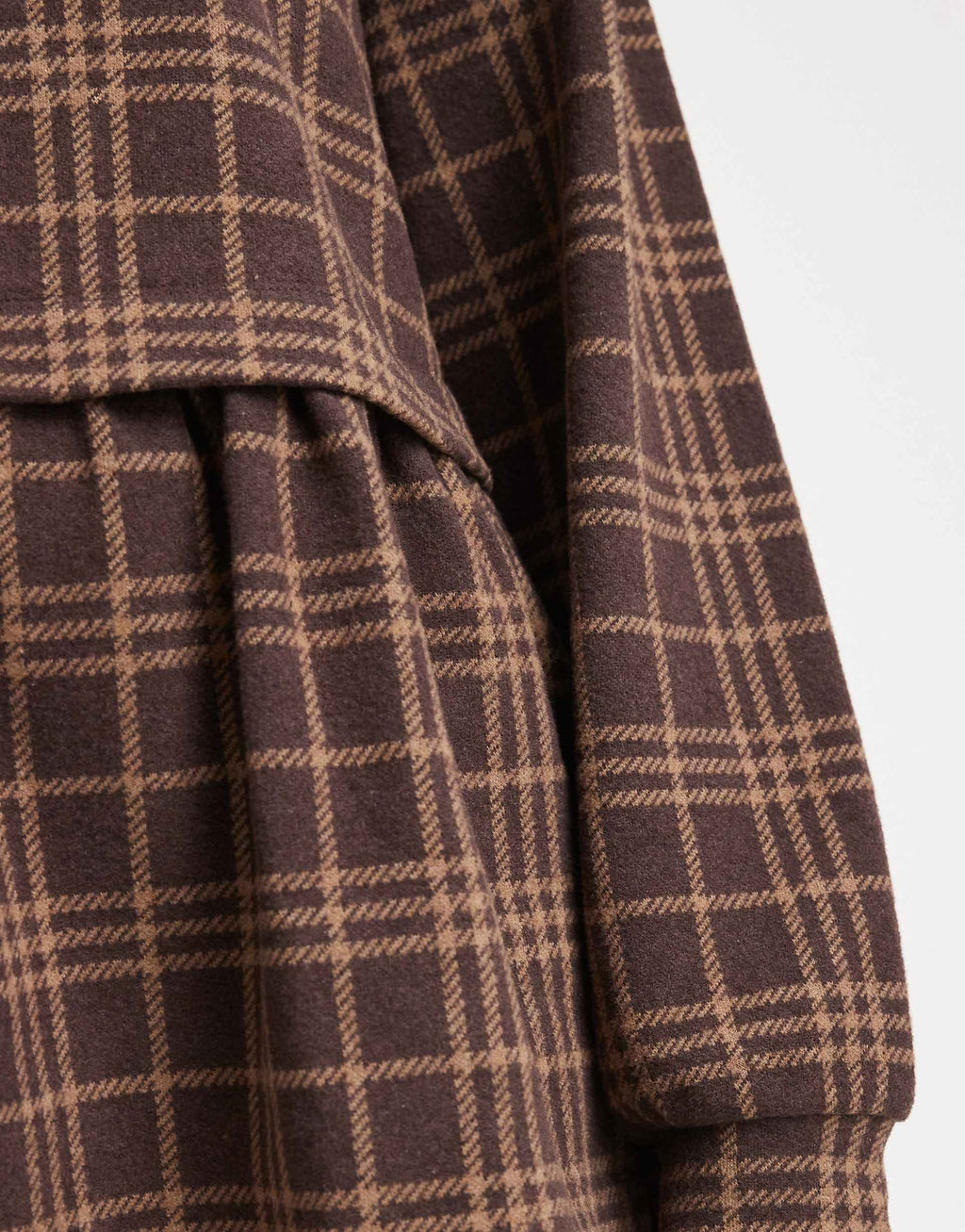 Miss Selfridge plaid short sleeve layered smock dress