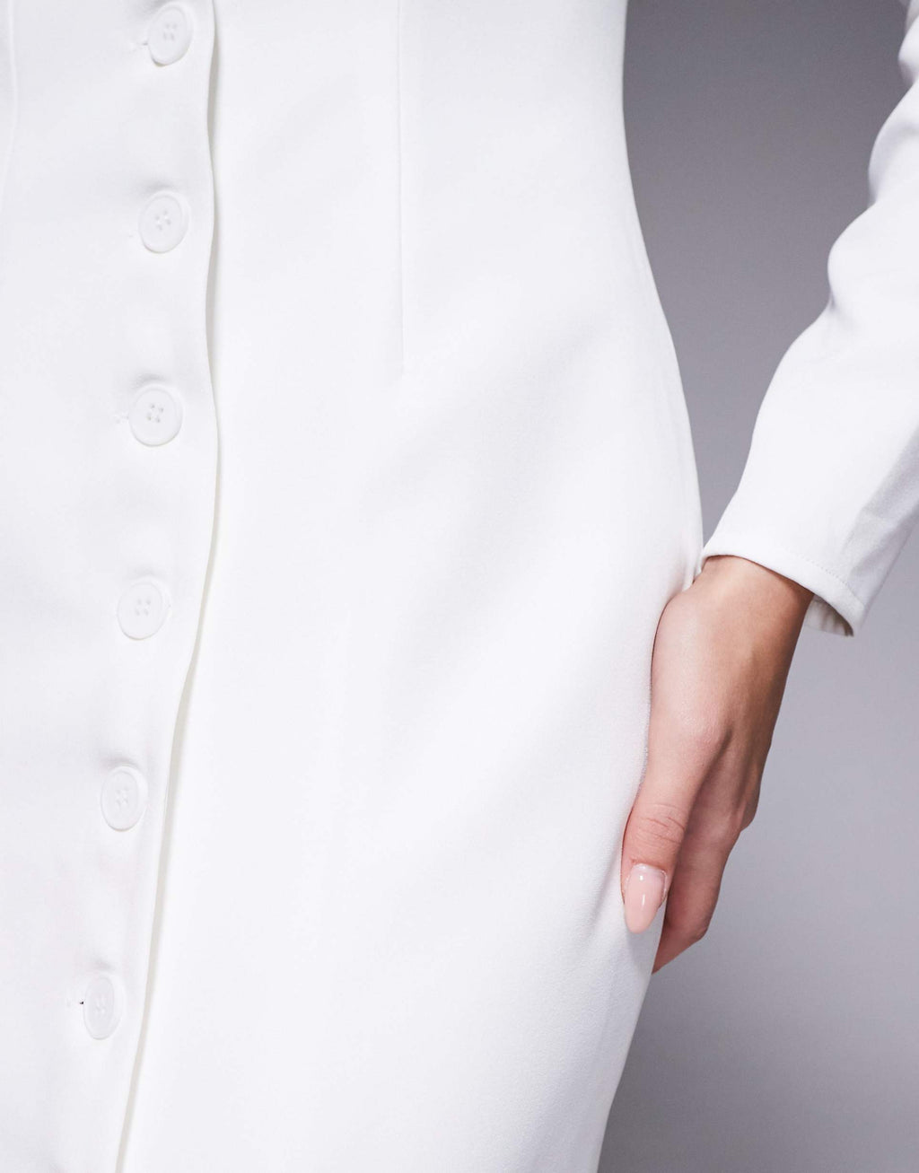 Kaiia exclusive tailored long sleeve button up maxi dress in white