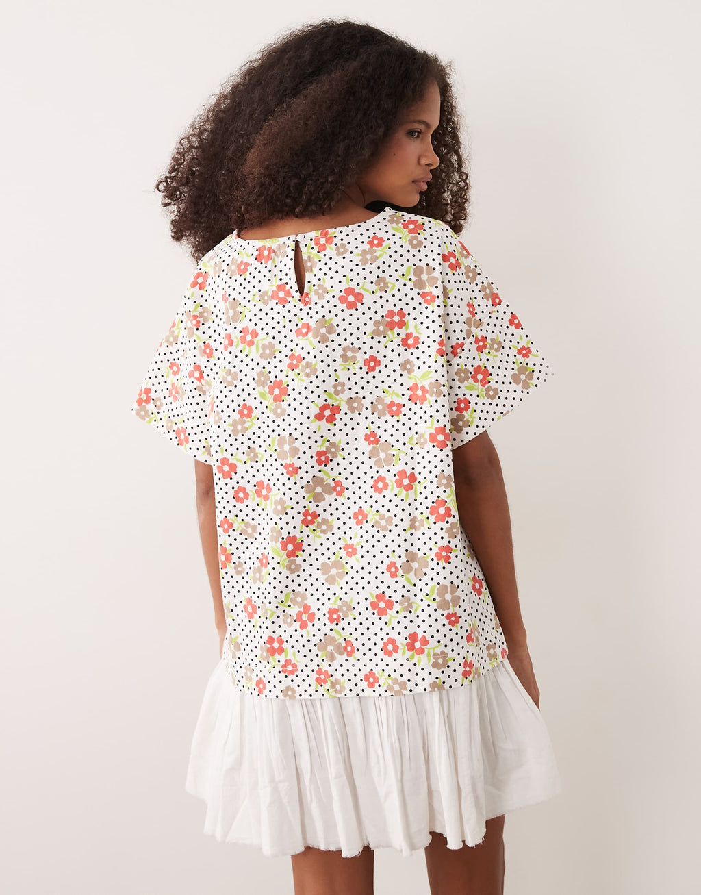 ASOS DESIGN hybrid t-shirt mini dress in delicate floral