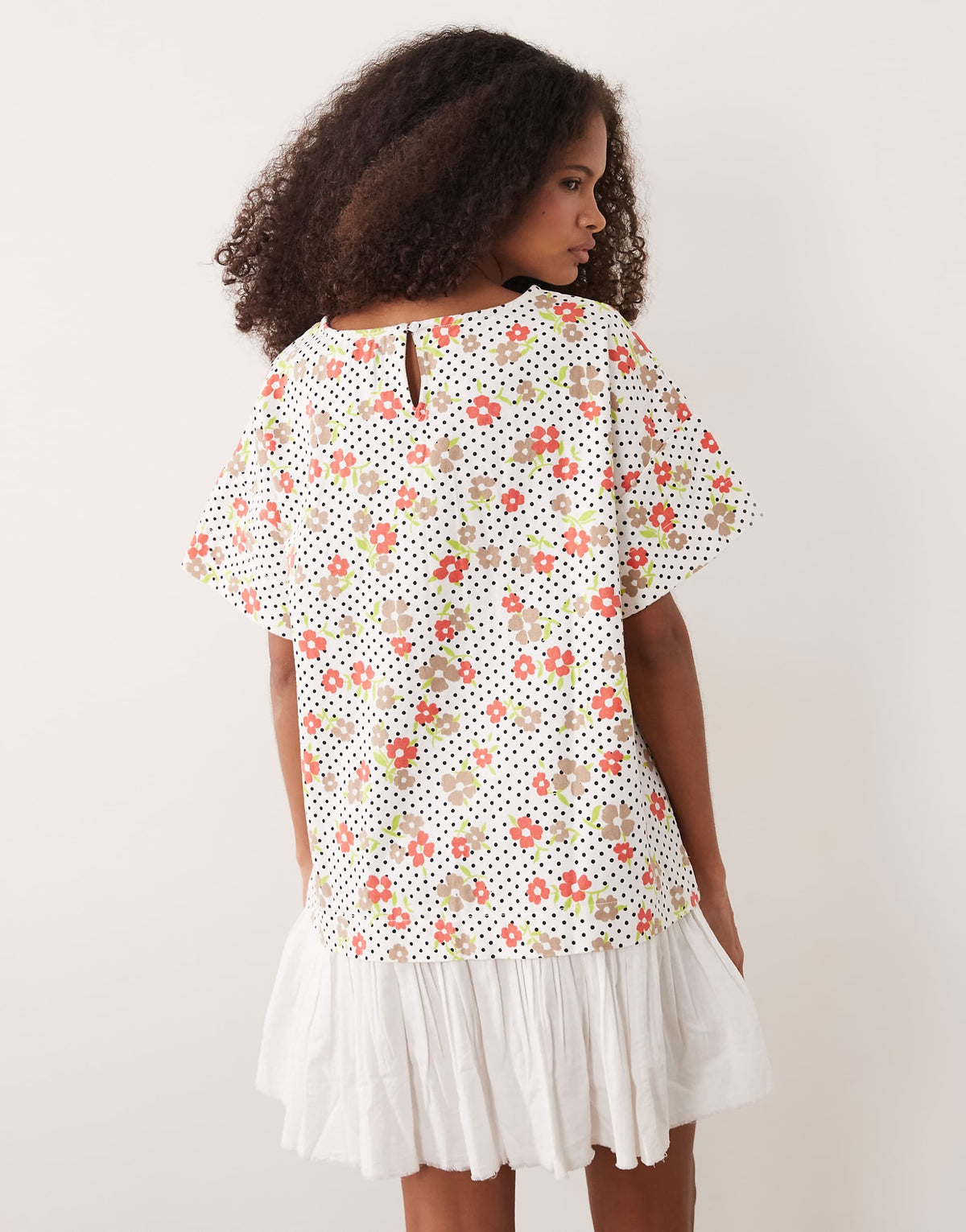 ASOS DESIGN hybrid t-shirt mini dress in delicate floral