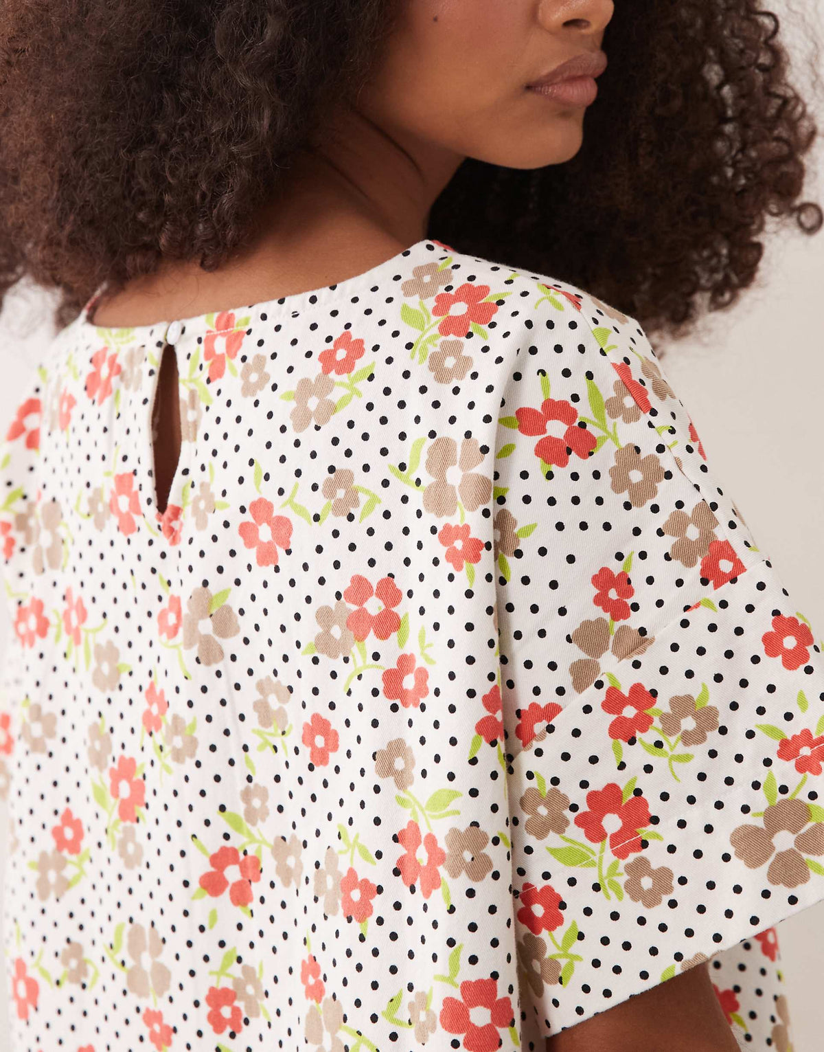 ASOS DESIGN hybrid t-shirt mini dress in delicate floral
