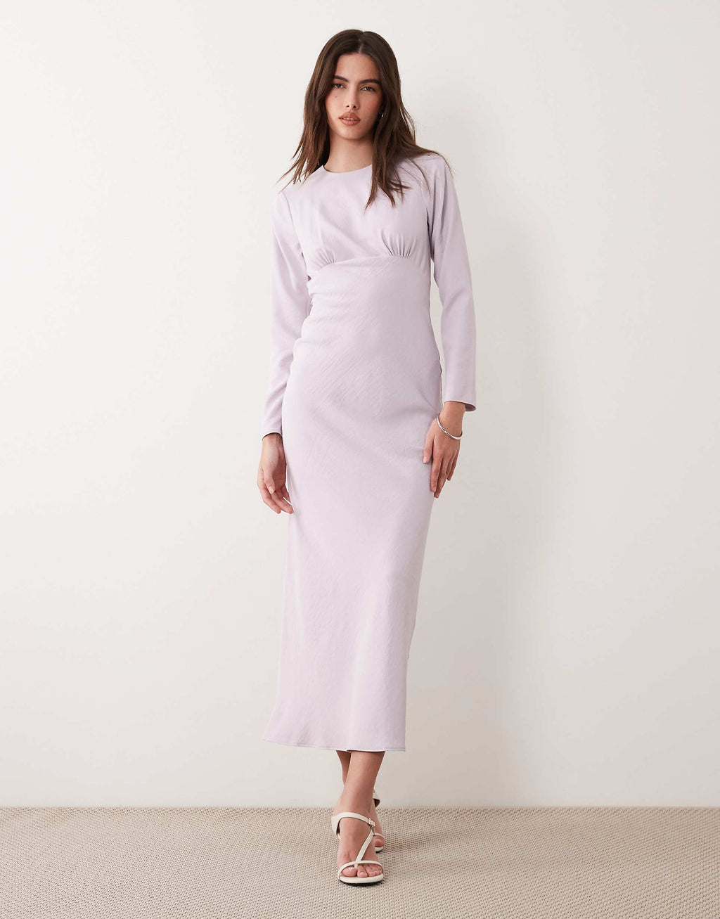 ASOS DESIGN bust detailing bias cut midaxi dress in lilac