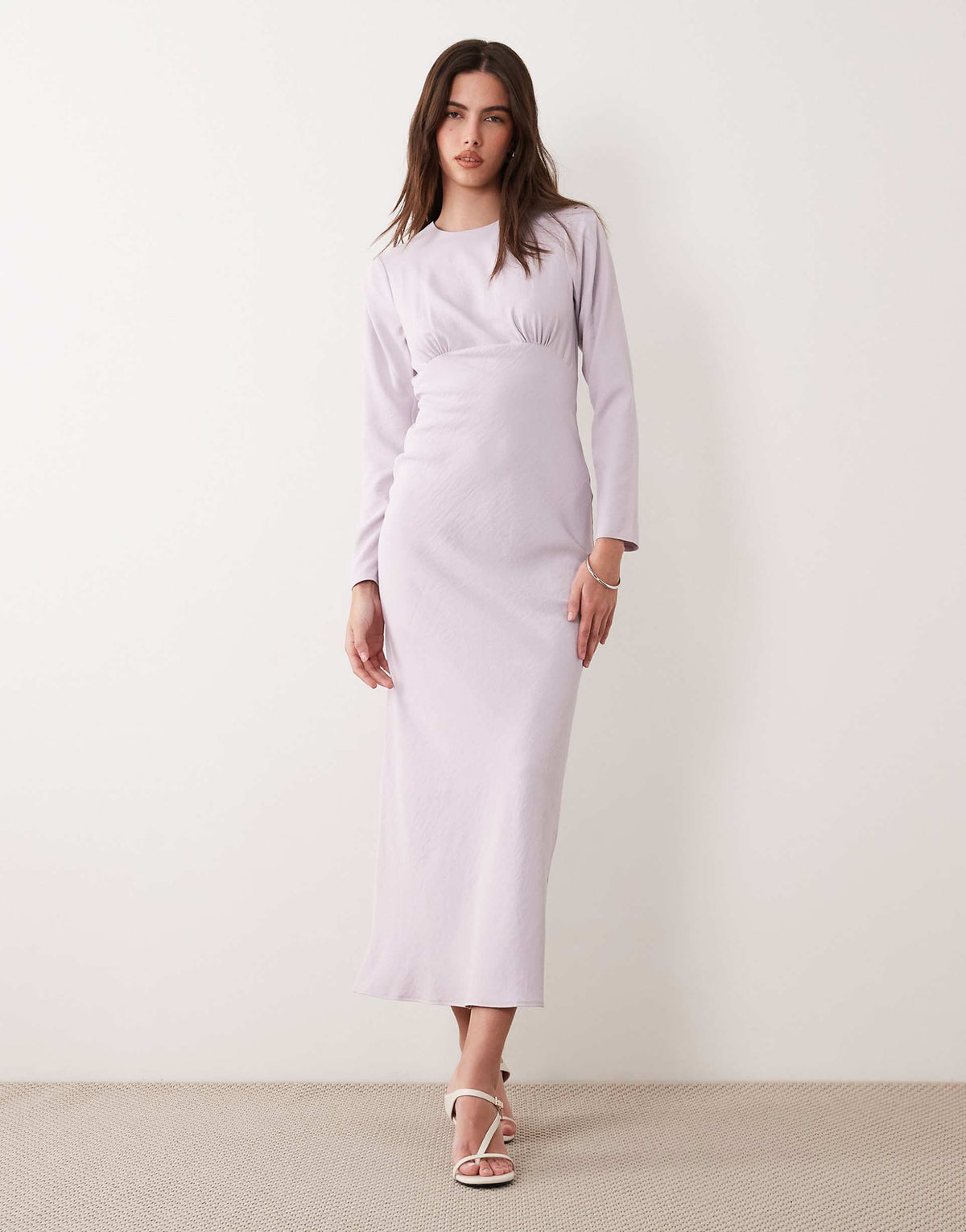 ASOS DESIGN bust detailing bias cut midaxi dress in lilac