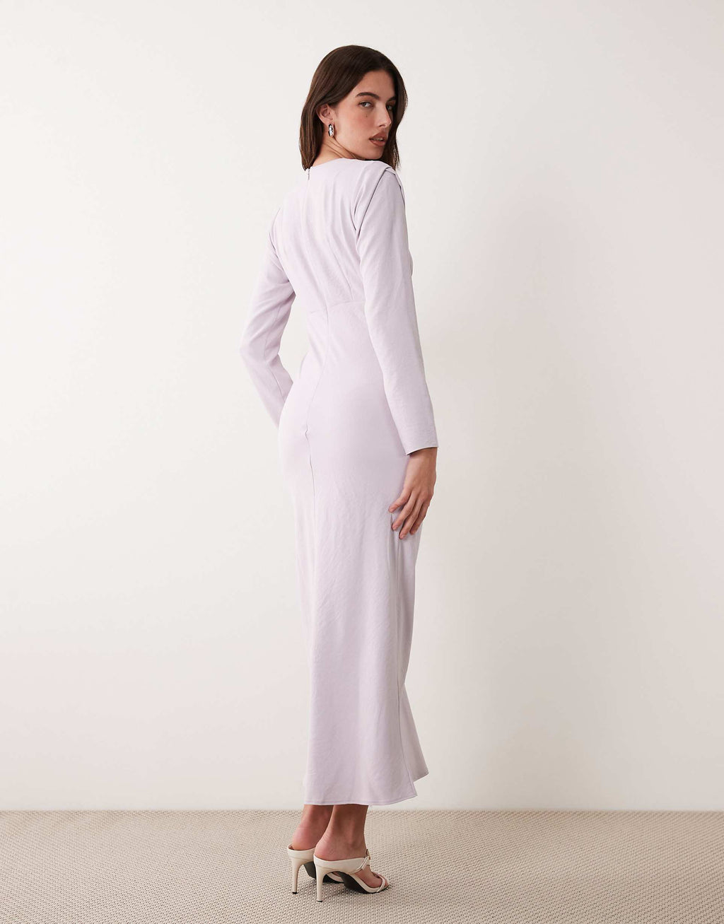 ASOS DESIGN bust detailing bias cut midaxi dress in lilac
