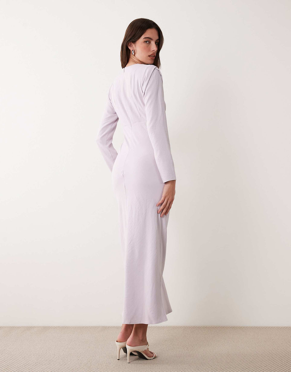 ASOS DESIGN bust detailing bias cut midaxi dress in lilac