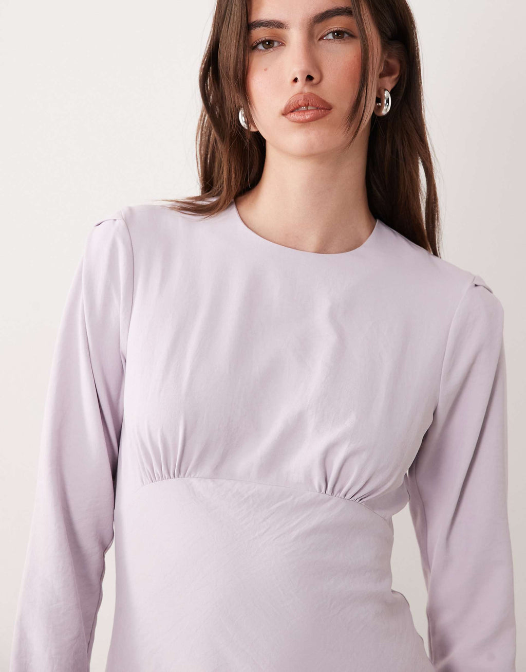 ASOS DESIGN bust detailing bias cut midaxi dress in lilac