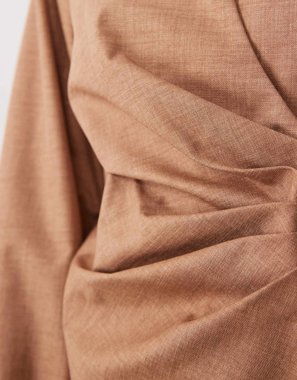 ASOS DESIGN pleated waist detail structured blazer dress in beige