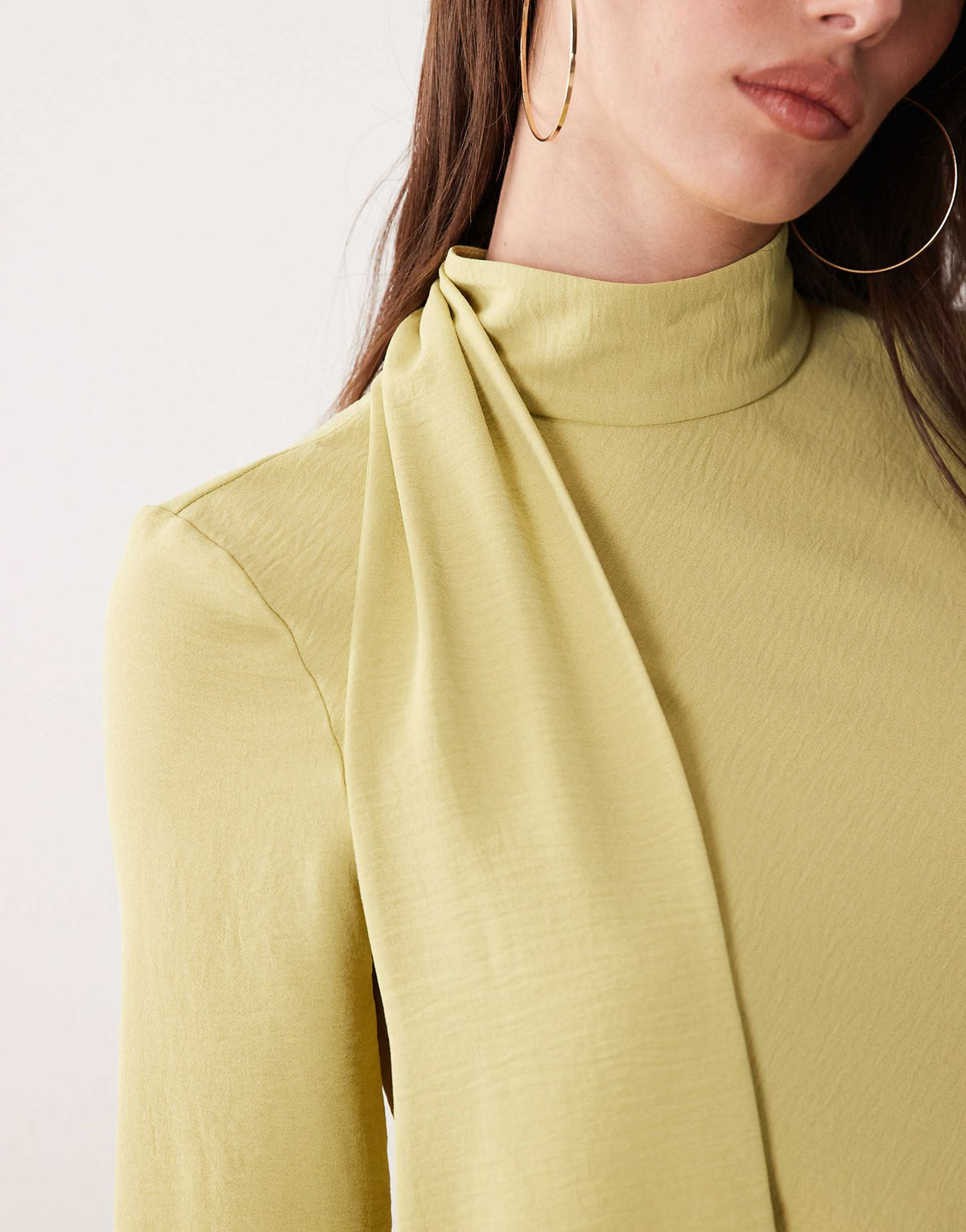 ASOS DESIGN high neck scarf detail maxi dress in green