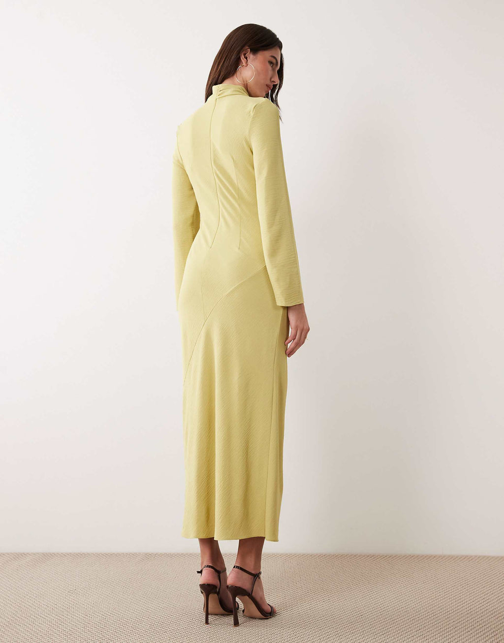 ASOS DESIGN high neck scarf detail maxi dress in green