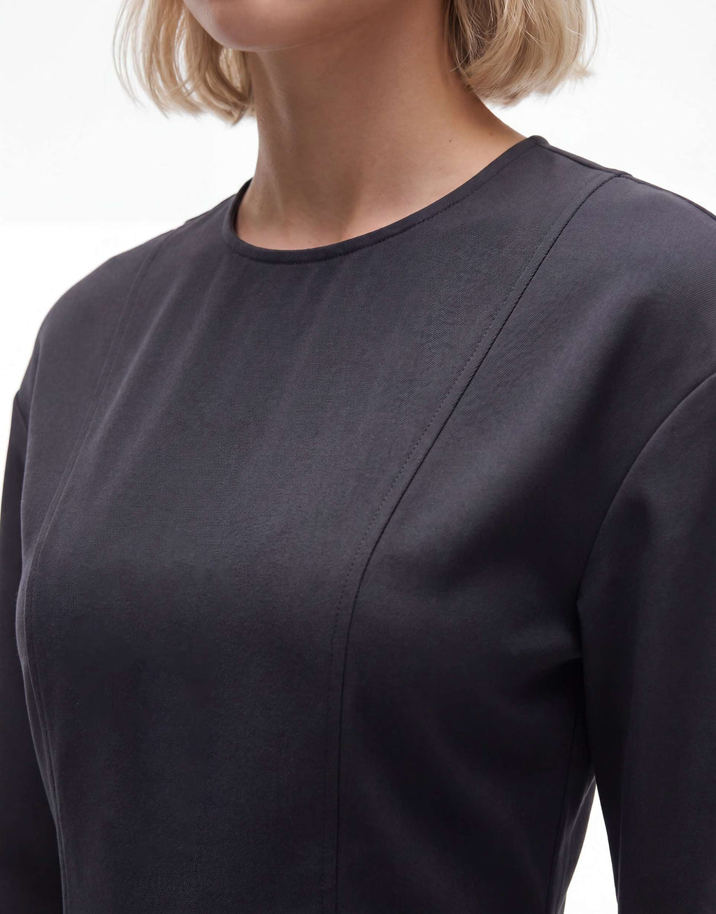 Monki mini dress with ruffle hem detail in black
