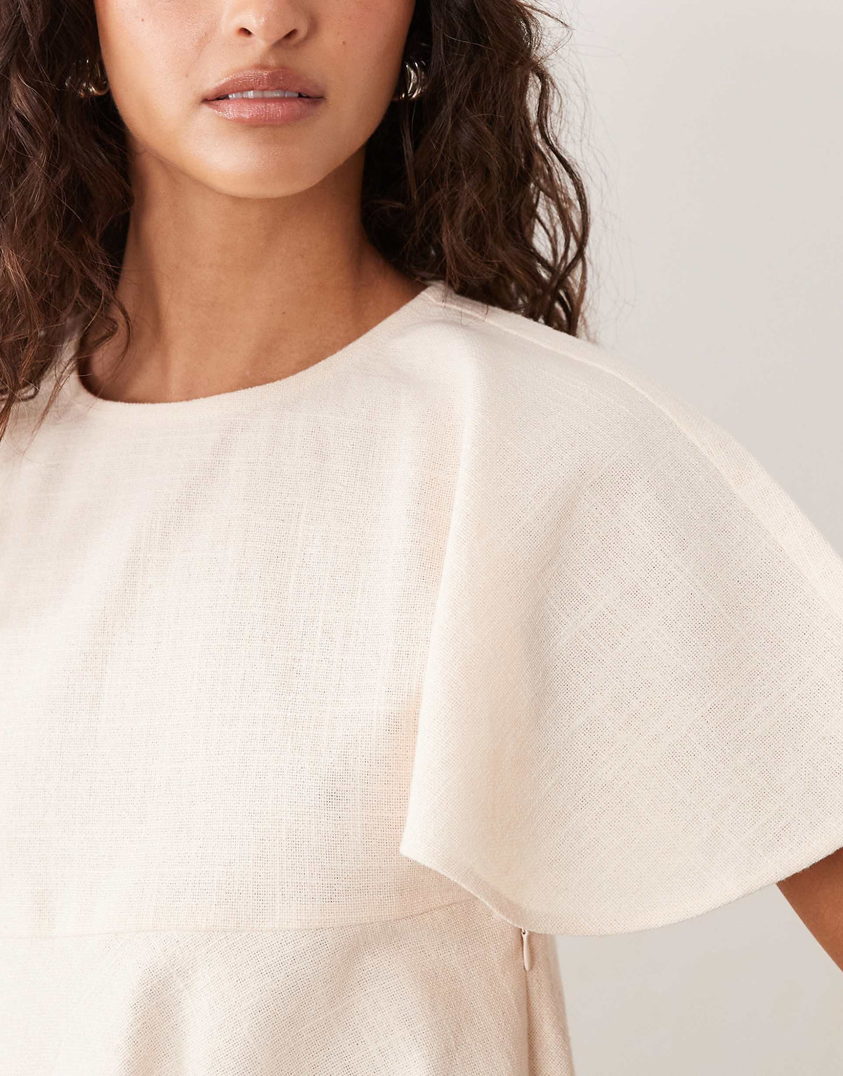 ASOS DESIGN smock t-shirt mini dress in stone