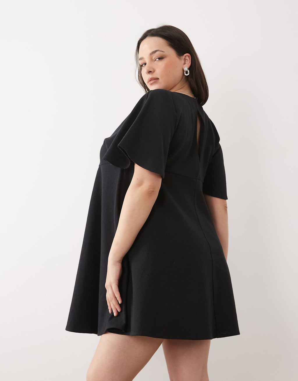 ASOS DESIGN Curve smock T-shirt mini dress in black