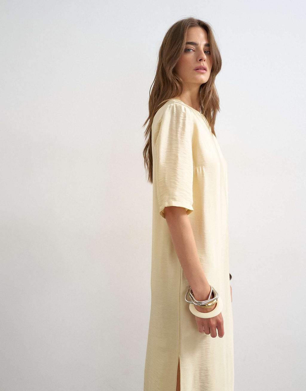 Topshop t-shirt maxi dress in washed lime
