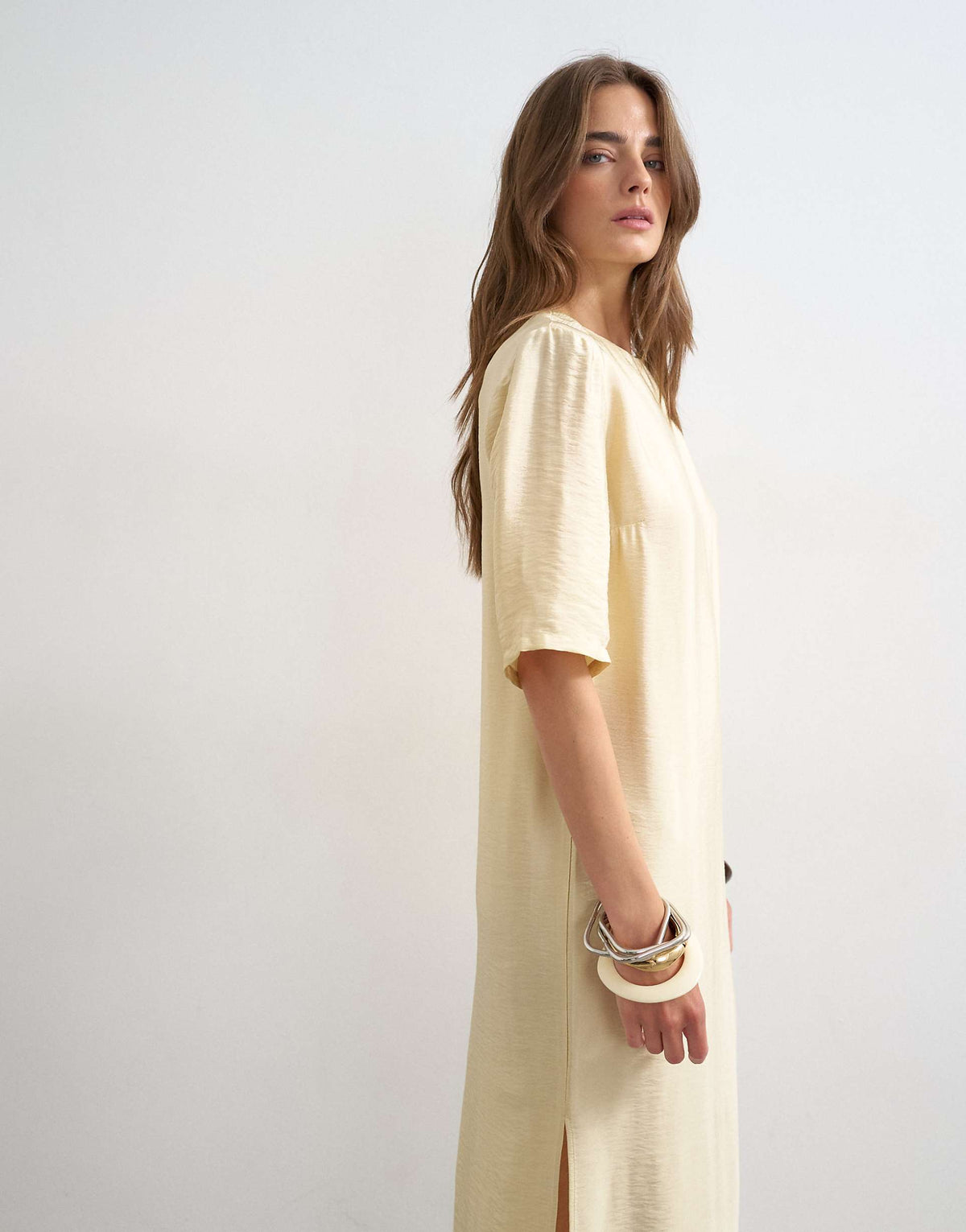 Topshop t-shirt maxi dress in washed lime
